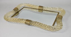Murano Twisted Glass Venini Mirror Vanity Tray