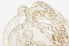 Murano Vintage Twisted Gold and Clear Glass Love Knot Sculpture or Object