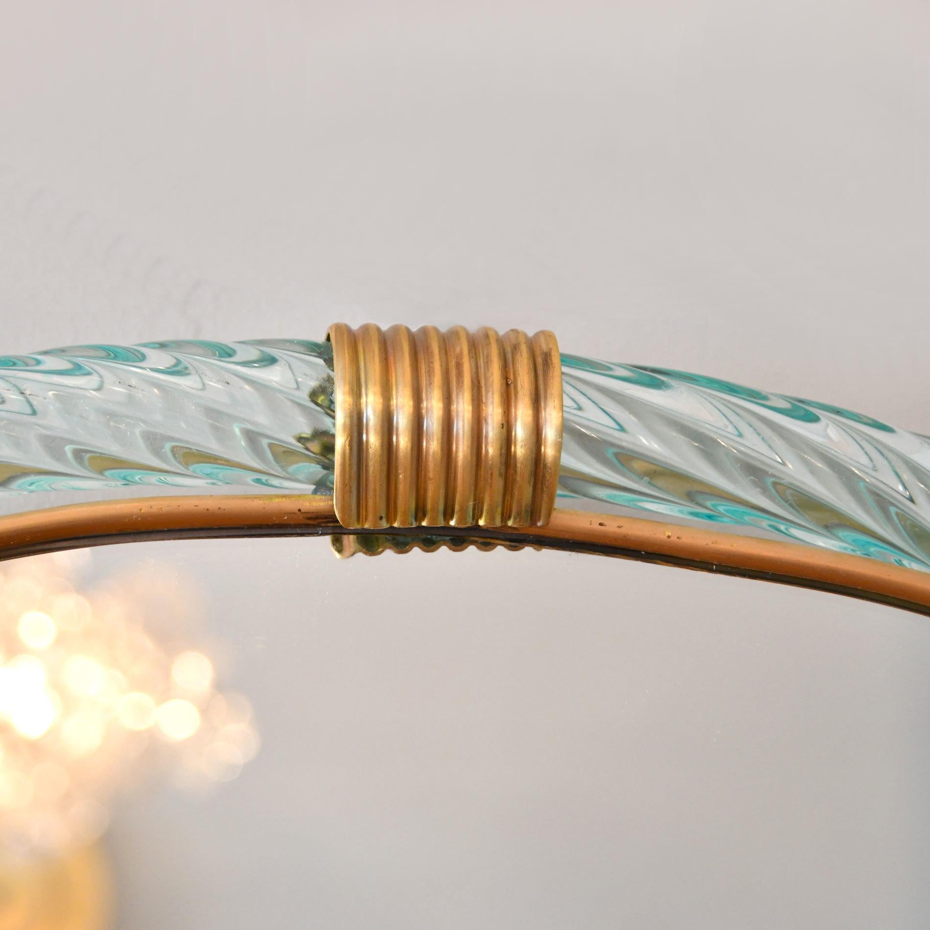 Mid-Century Modern Murano Twisted Rope 'Firenze' Mirror in the Style of Barovier e Toso