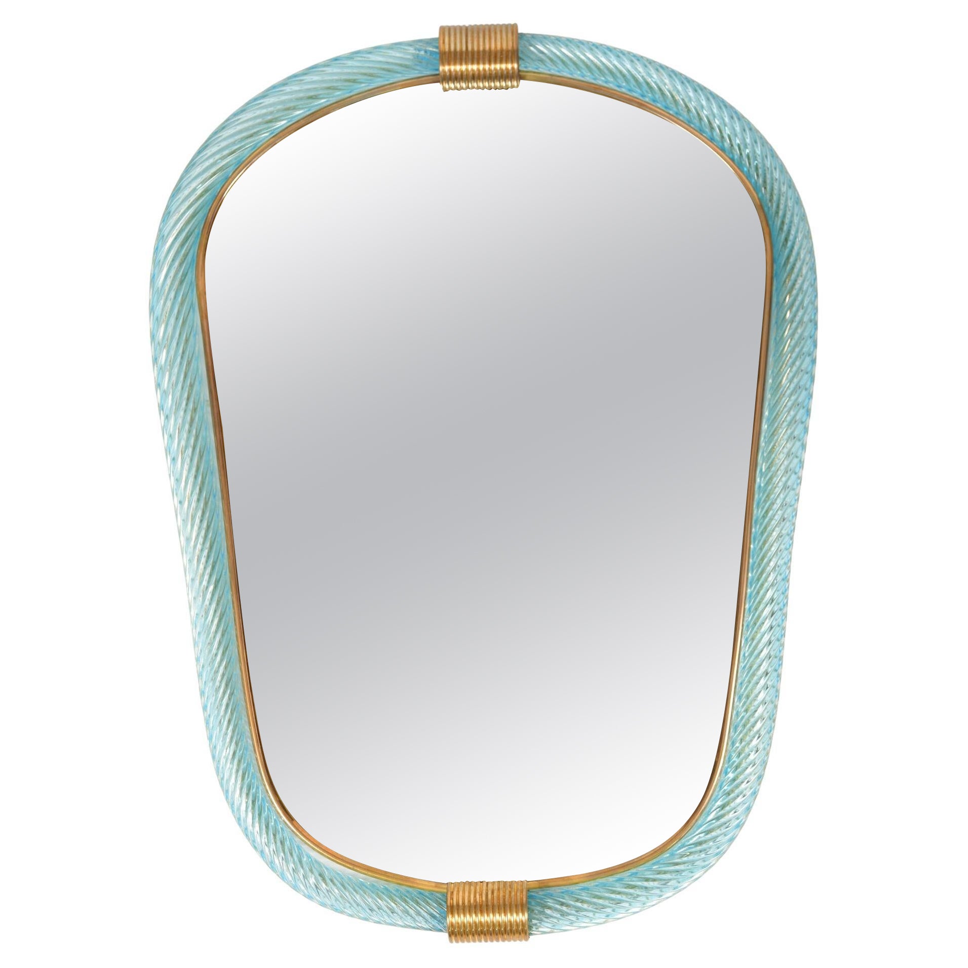 Miroir "Firenze" en corde torsadée de Murano dans le style de Barovier e Toso