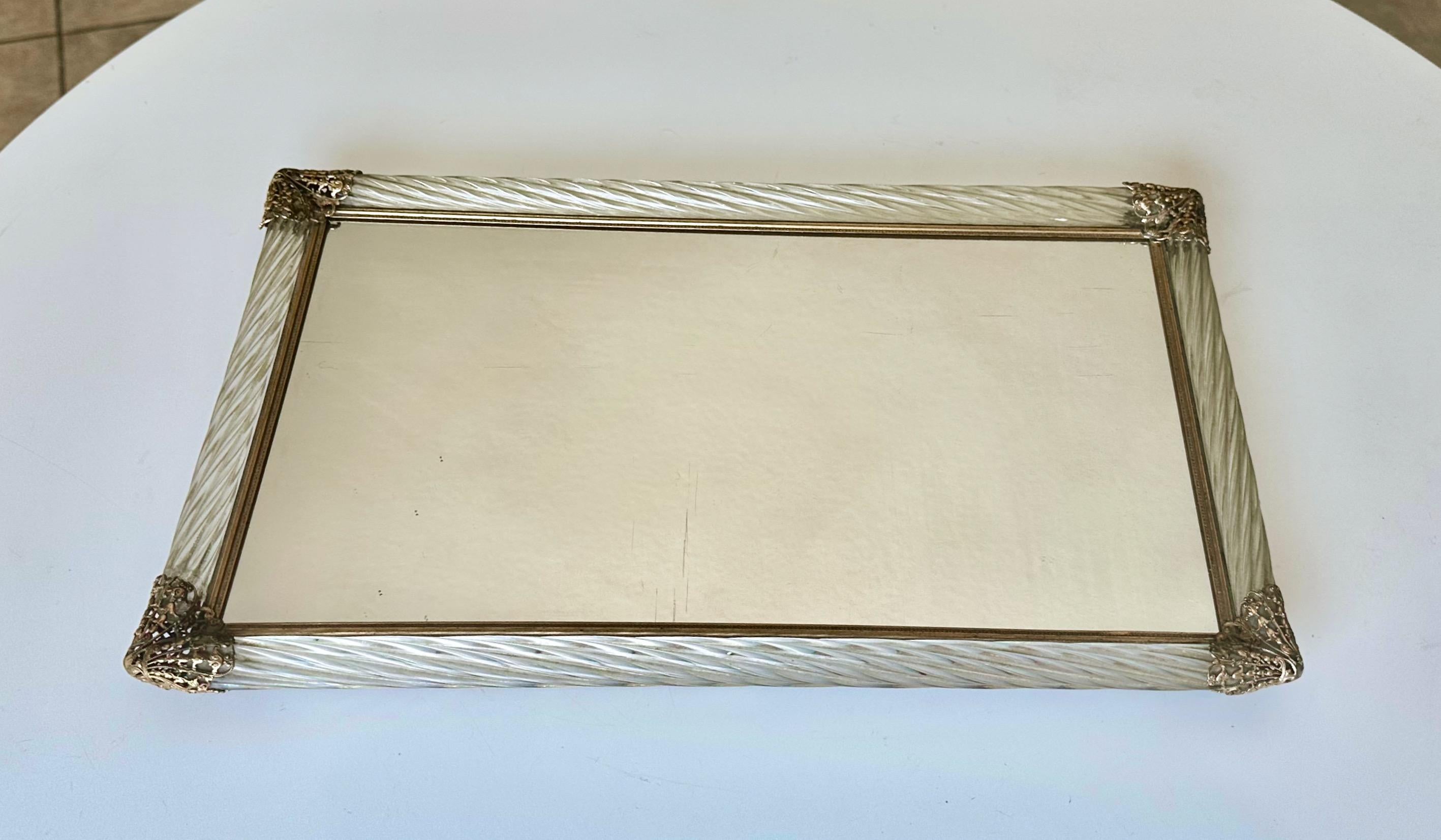 Murano Twisted Rope Glass Vanity Tray 7
