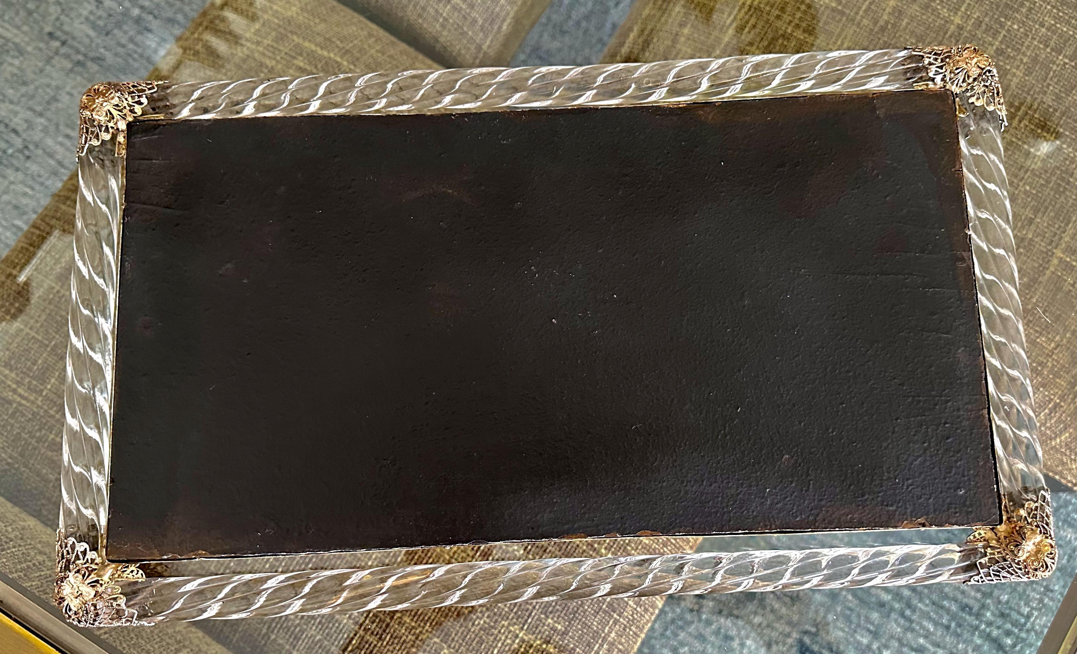 Plateau de toilette en verre à corde torsadée de Murano en vente 8