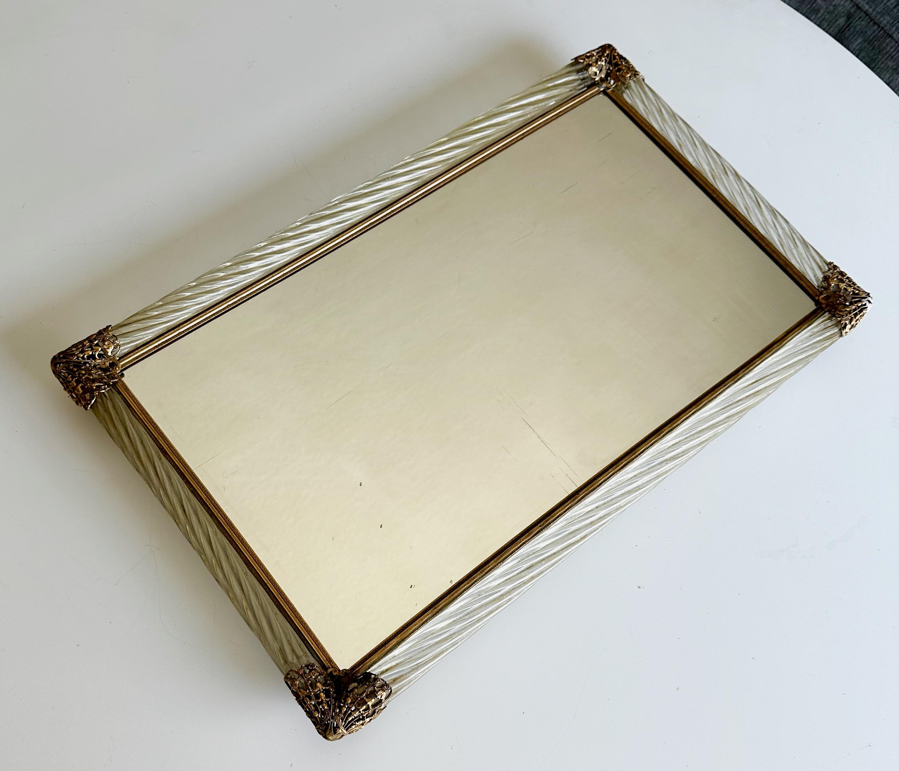 Murano Twisted Rope Glass Vanity Tray In Good Condition In Palm Springs, CA