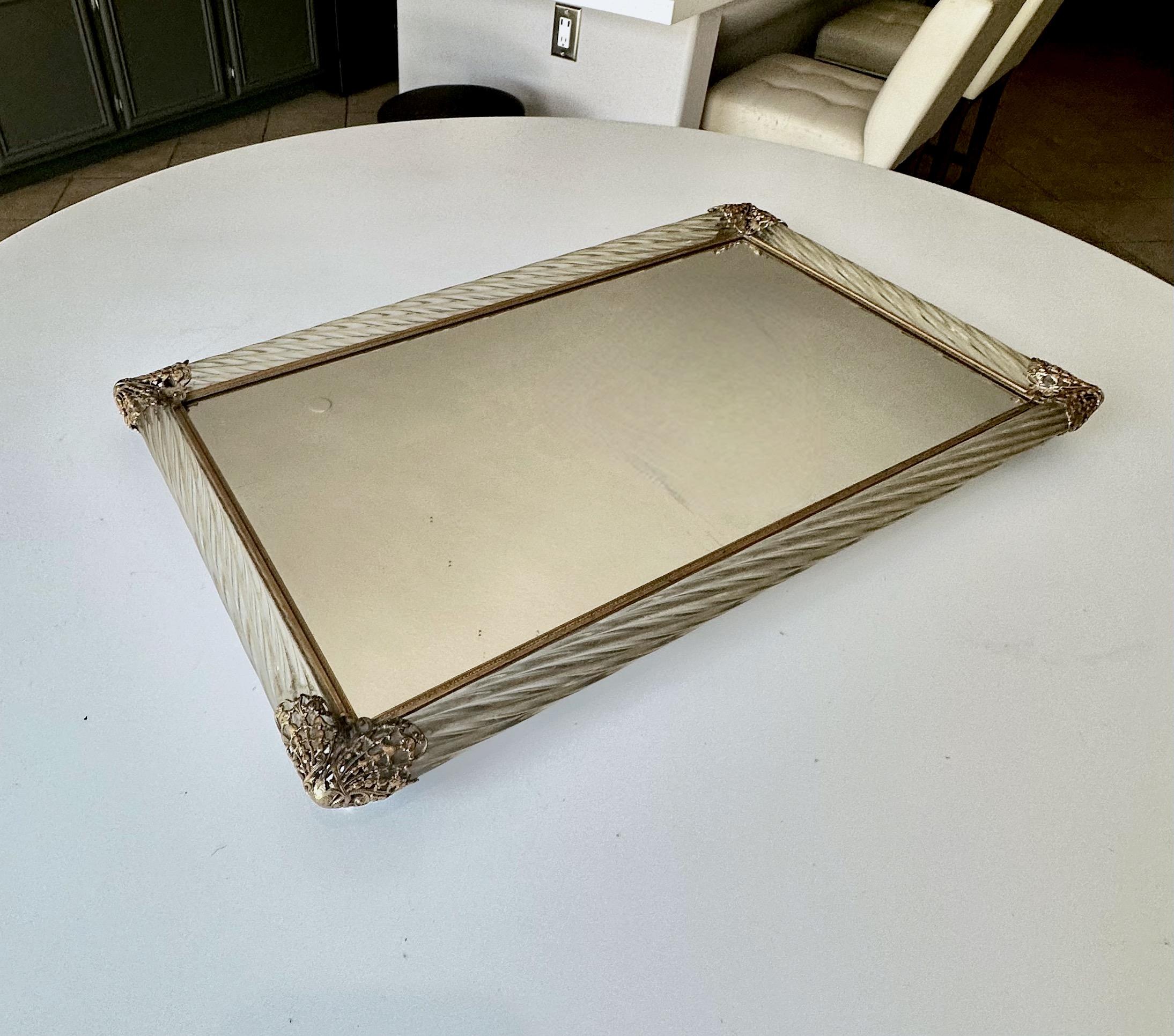 Murano Twisted Rope Glass Vanity Tray 1