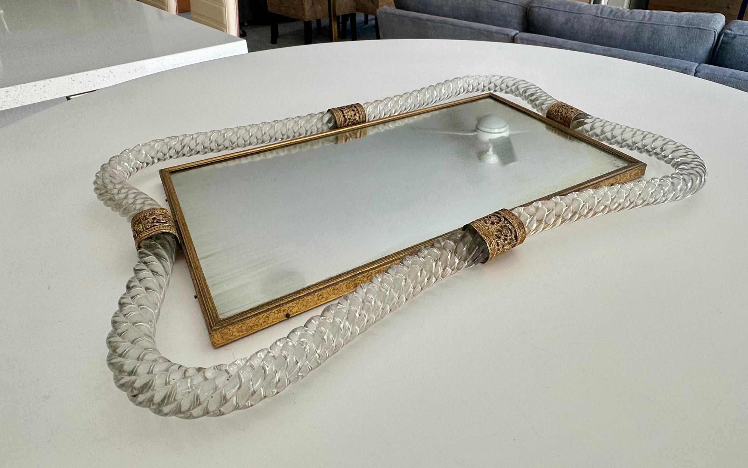 Murano Twisted Rope Glass Vanity Tray 1