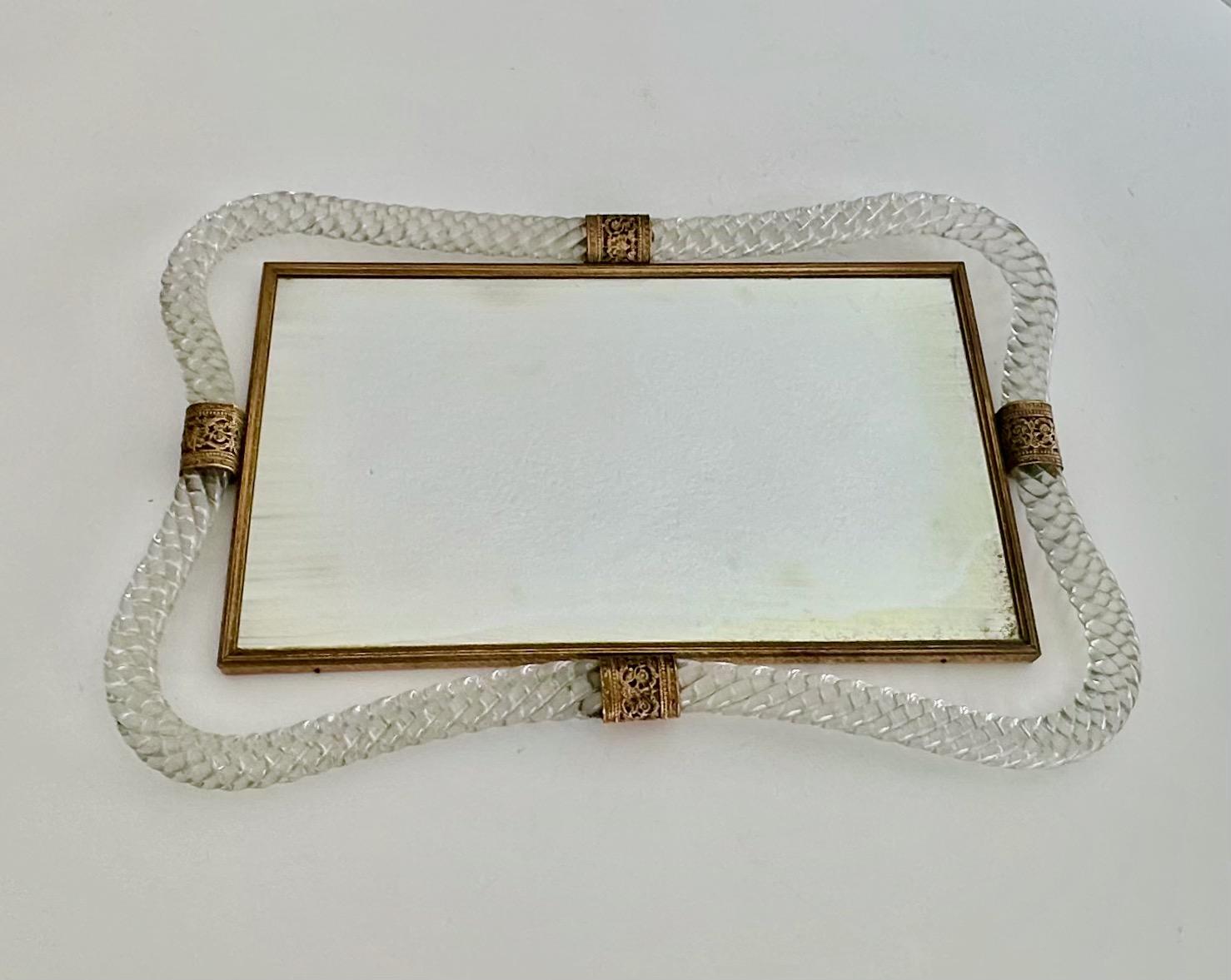 Murano Twisted Rope Glass Vanity Tray 2