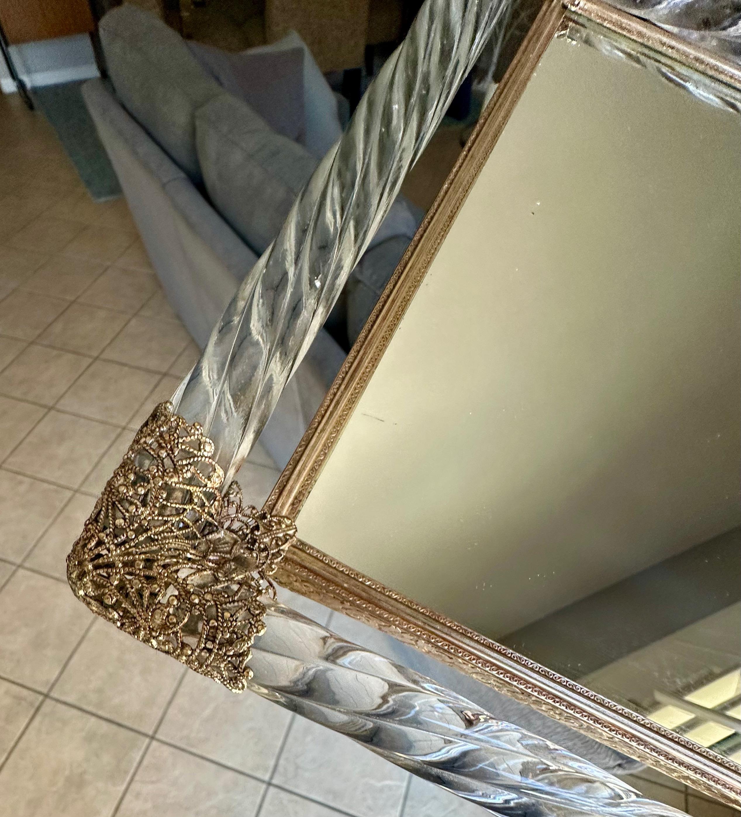 Plateau de toilette en verre à corde torsadée de Murano en vente 3