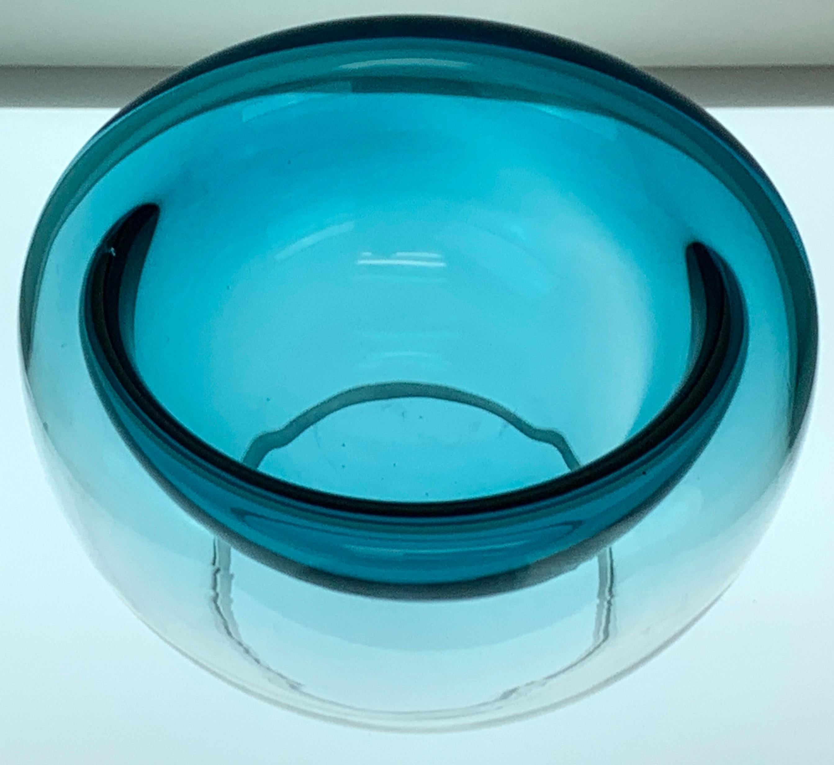 Mid-Century Modern Murano Two Color Bowl, in the Style of Charles Pfister for Knoll, Smaller