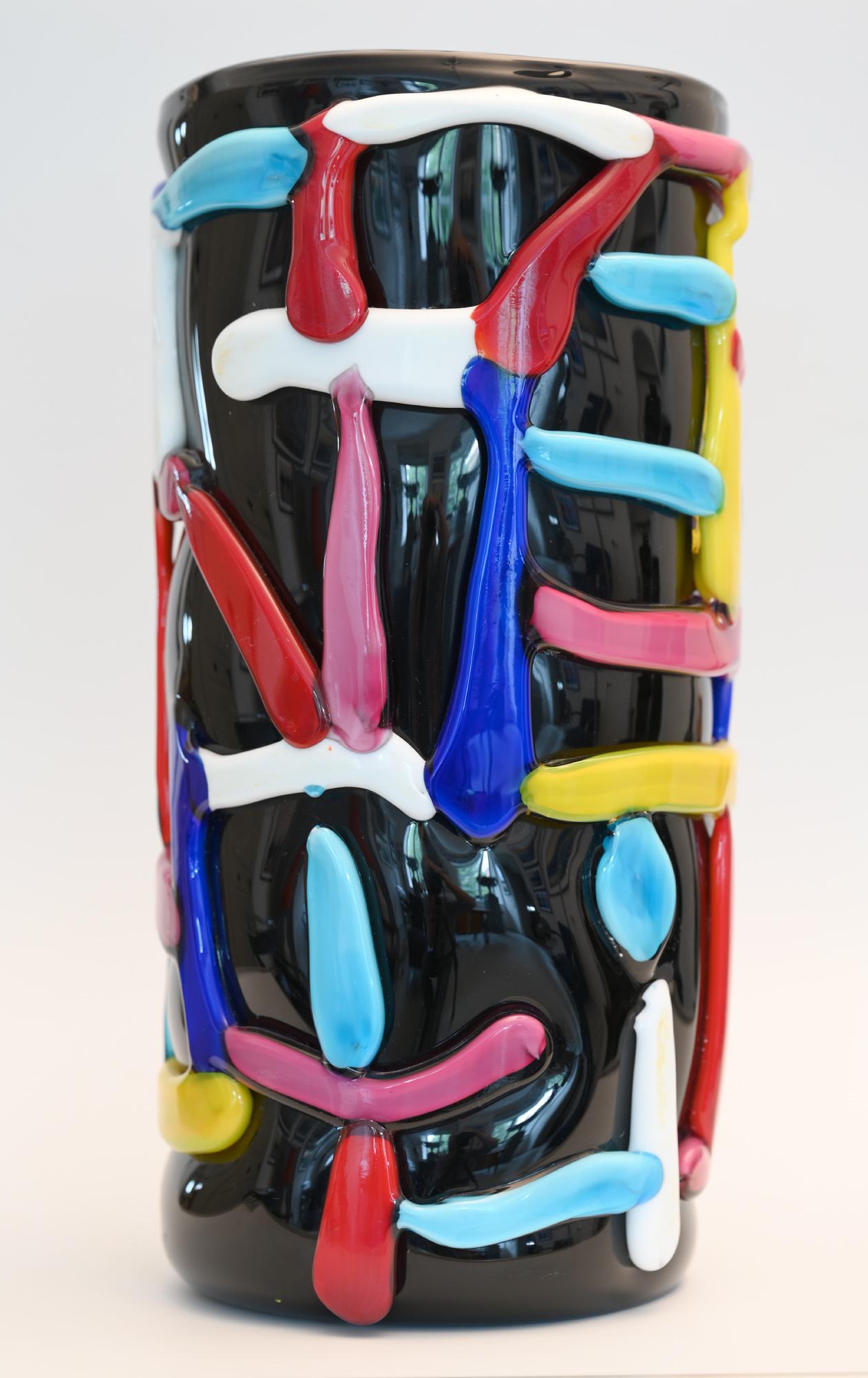 Autre Vase de Murano en verre de Murano artistique de 1970-1980, signé en vente