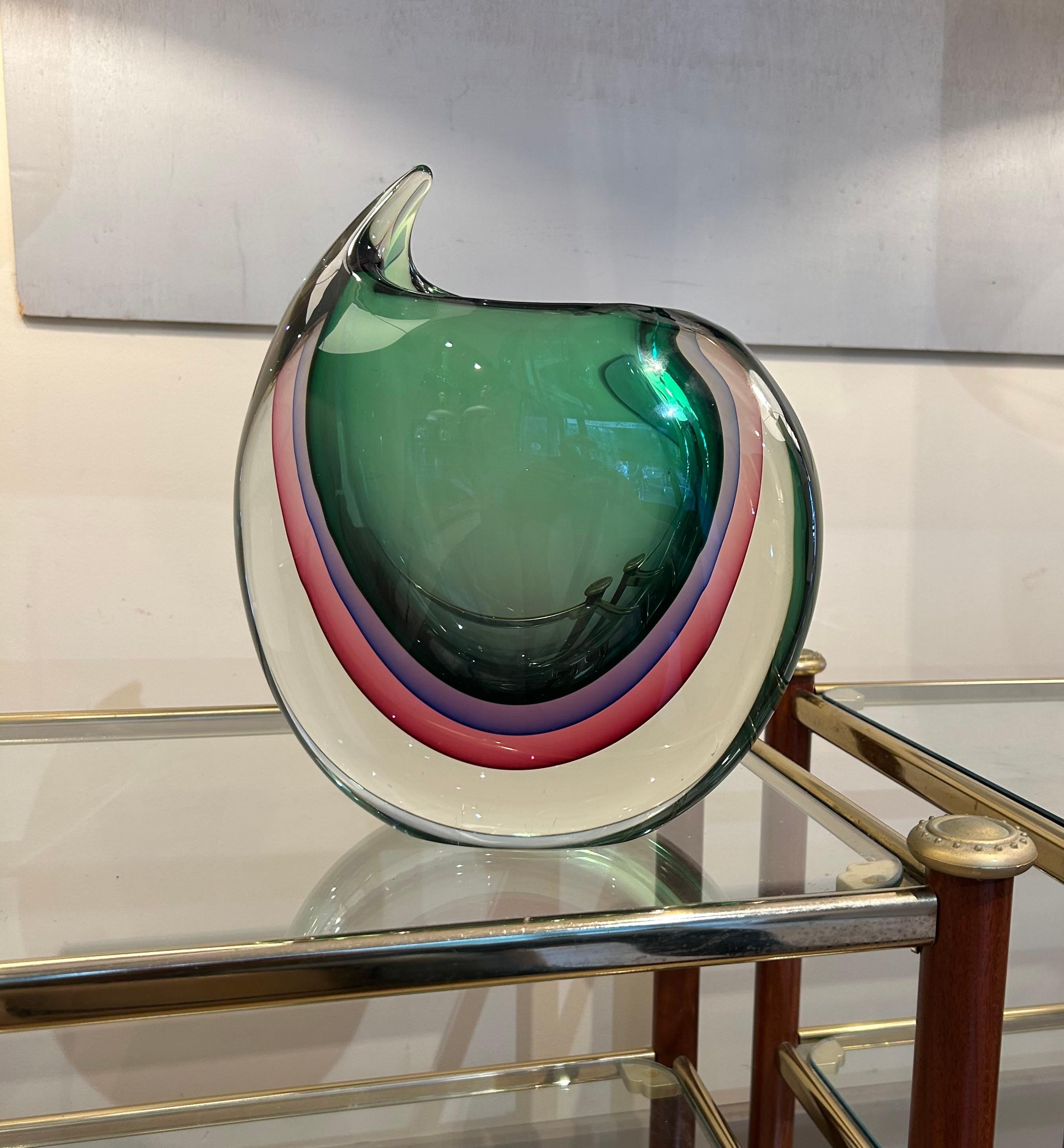 Milieu du XXe siècle Vase d'art de Murano, Sommerso, 1960 en vente