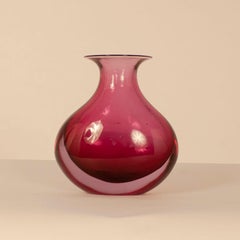 Fuchsia Murano Vase, Designed by Flavio Poli, 1960s, Midcentury, Origin Italy