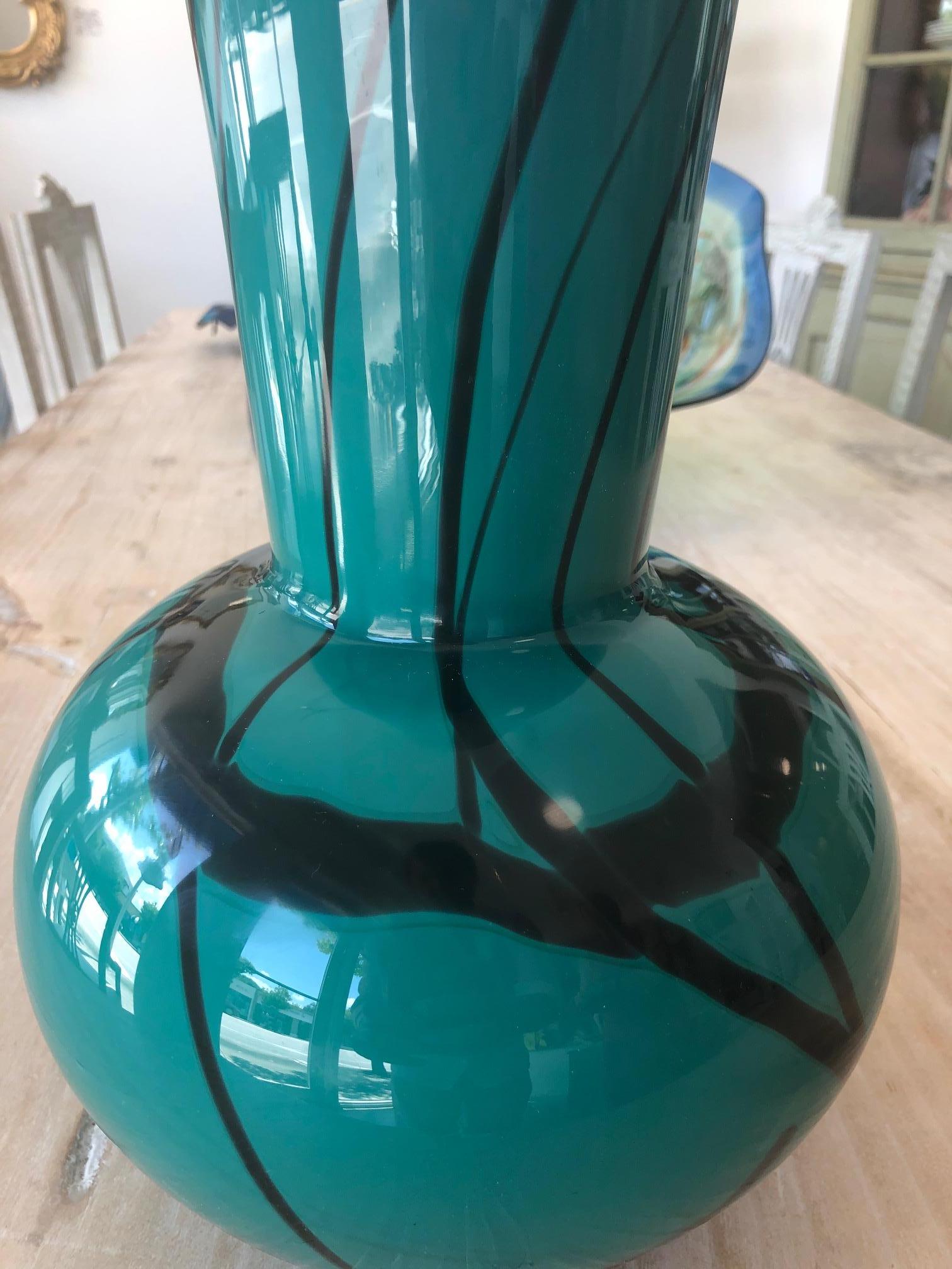 Hand-Crafted Mid Century Murano Vase by Salviati. 1960s For Sale