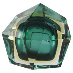 Murano Vase 'Diamant' Aschenbecher Hellblau