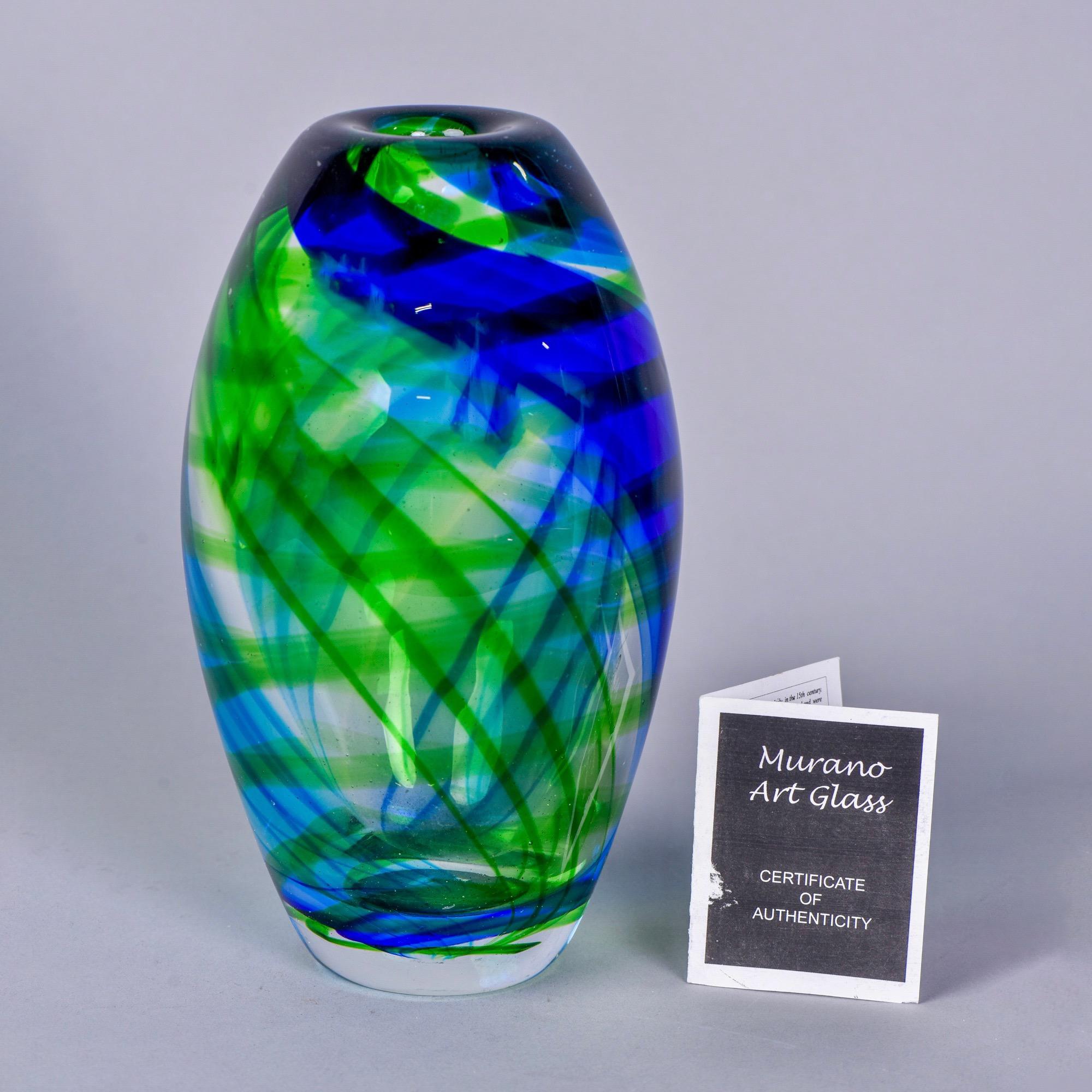 murano cased glass vase