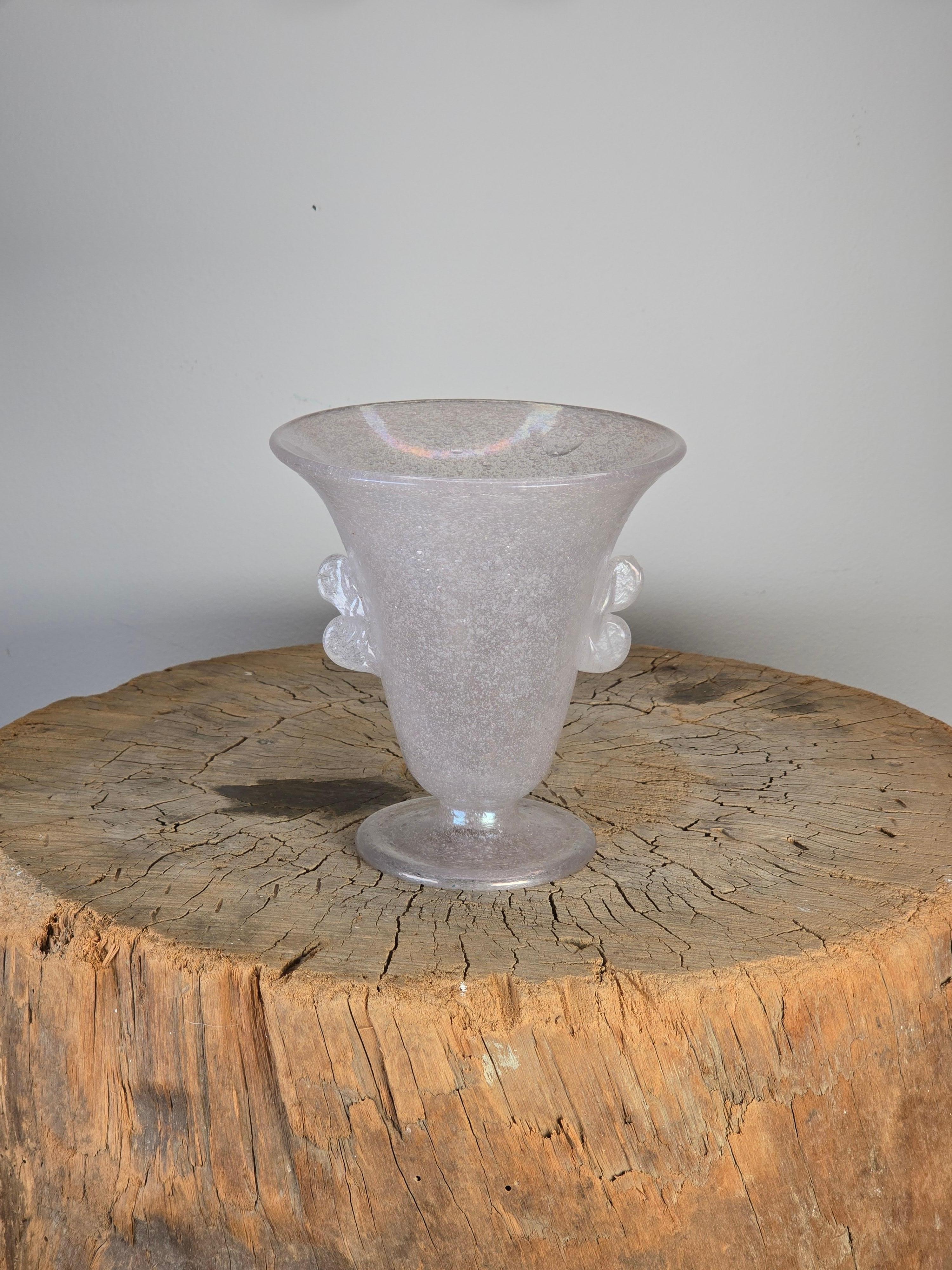 Italiano Vaso di Murano in vetro Pulegoso Iridescente di AVEM in vendita