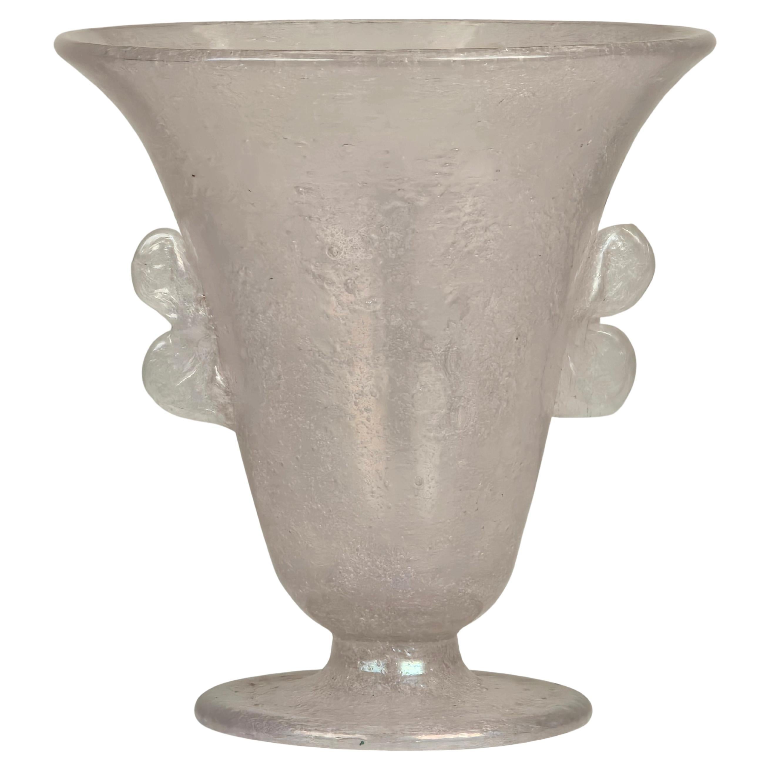 Murano Vase in Iridescent Pulegoso Glass by AVEM
