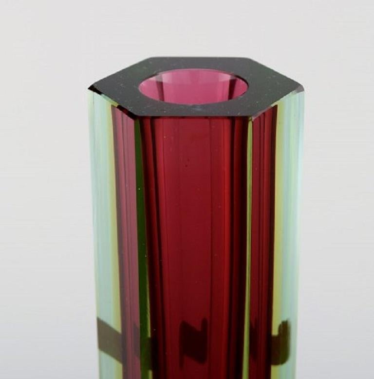 Mid-Century Modern Murano Vase in Mouth Blown Art Glass, Italian Design, 1960s