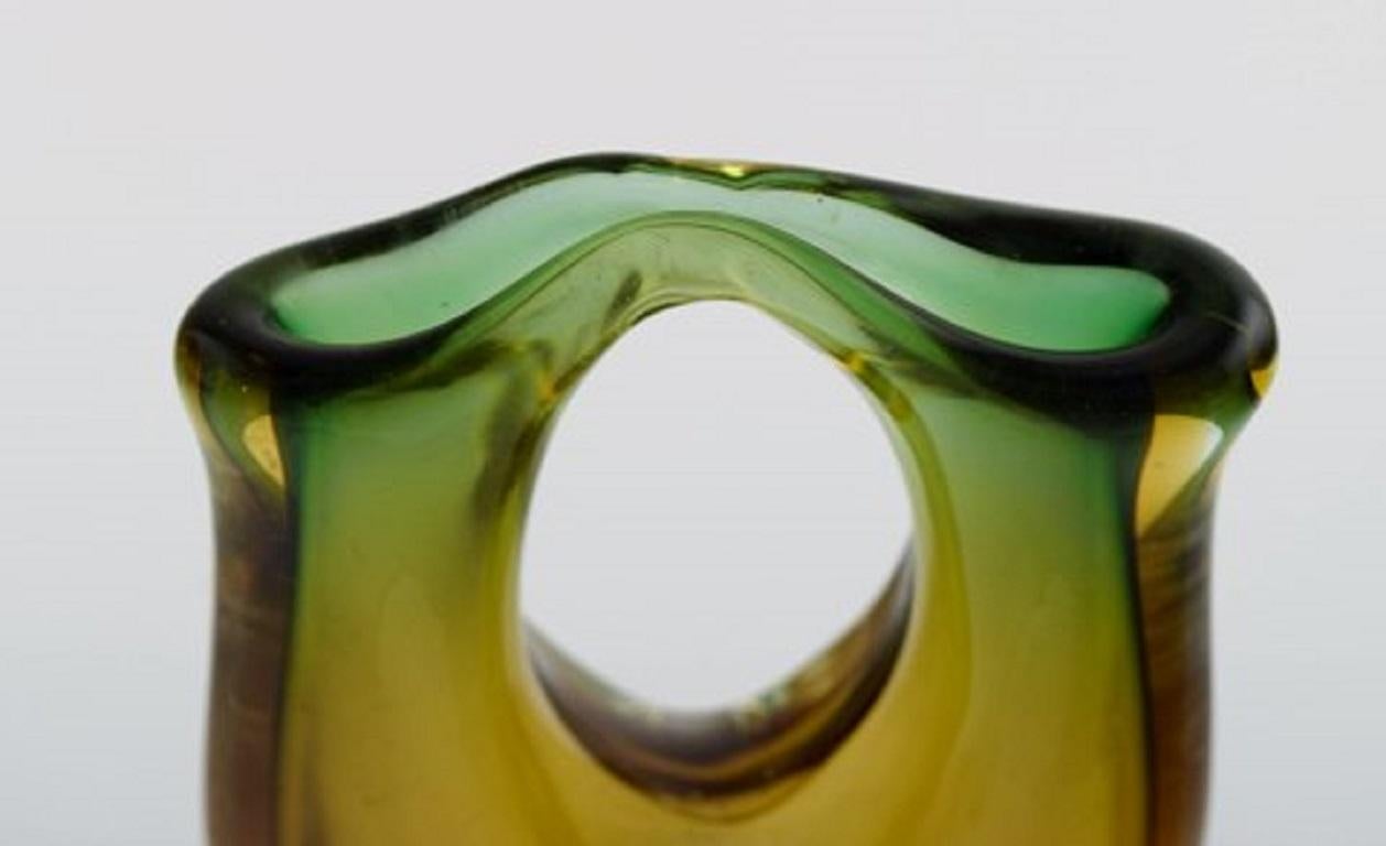 Mid-20th Century Murano Vase in Mouth Blown Art Glass, Italian Design, 1960s For Sale