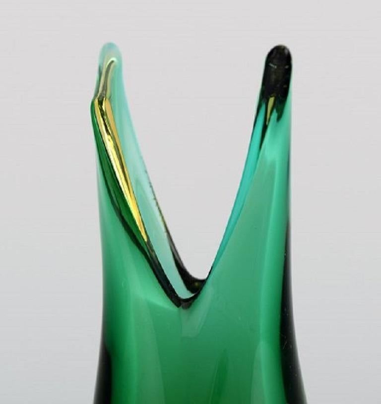 Mid-20th Century Murano Vase in Mouth Blown Art Glass, Italian Design, 1960s