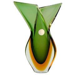 Murano Vase in Mouth Blown Art Glass, Italian Design, 1960s