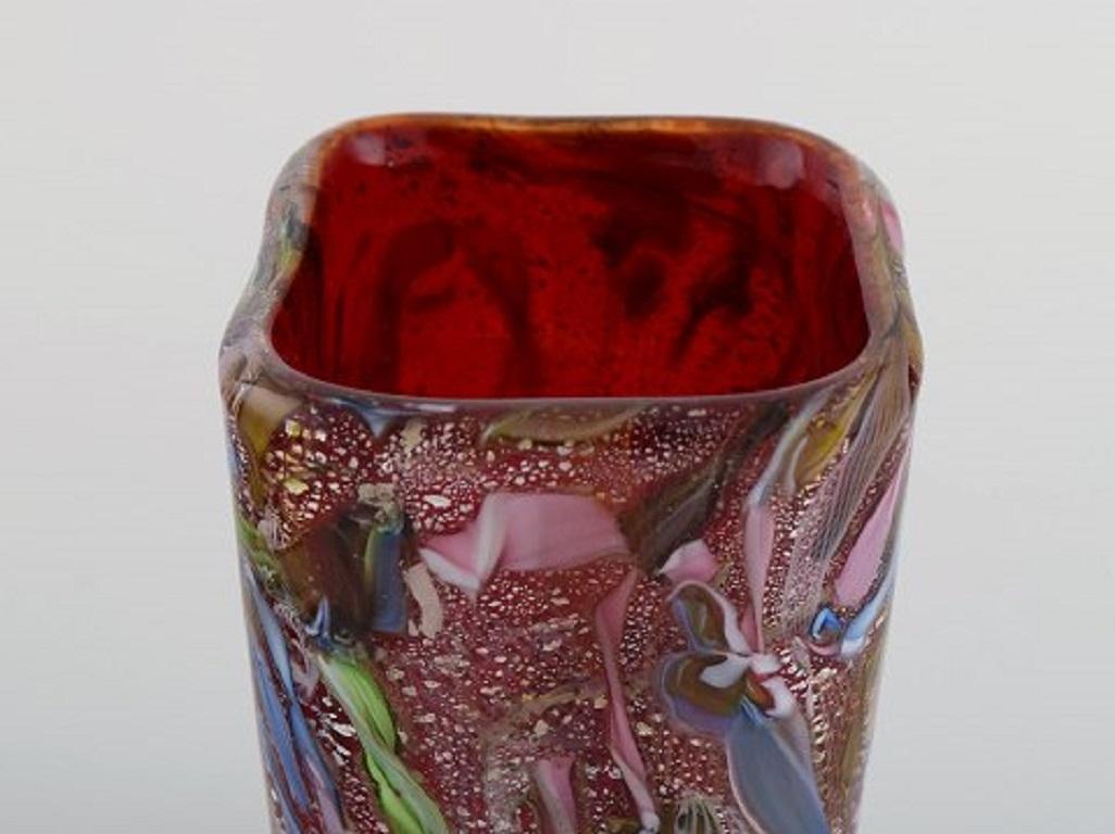 Murano Vase in Polychrome Mouth-Blown Art Glass, Italian Design, 1960s-19670s In Excellent Condition In Copenhagen, DK