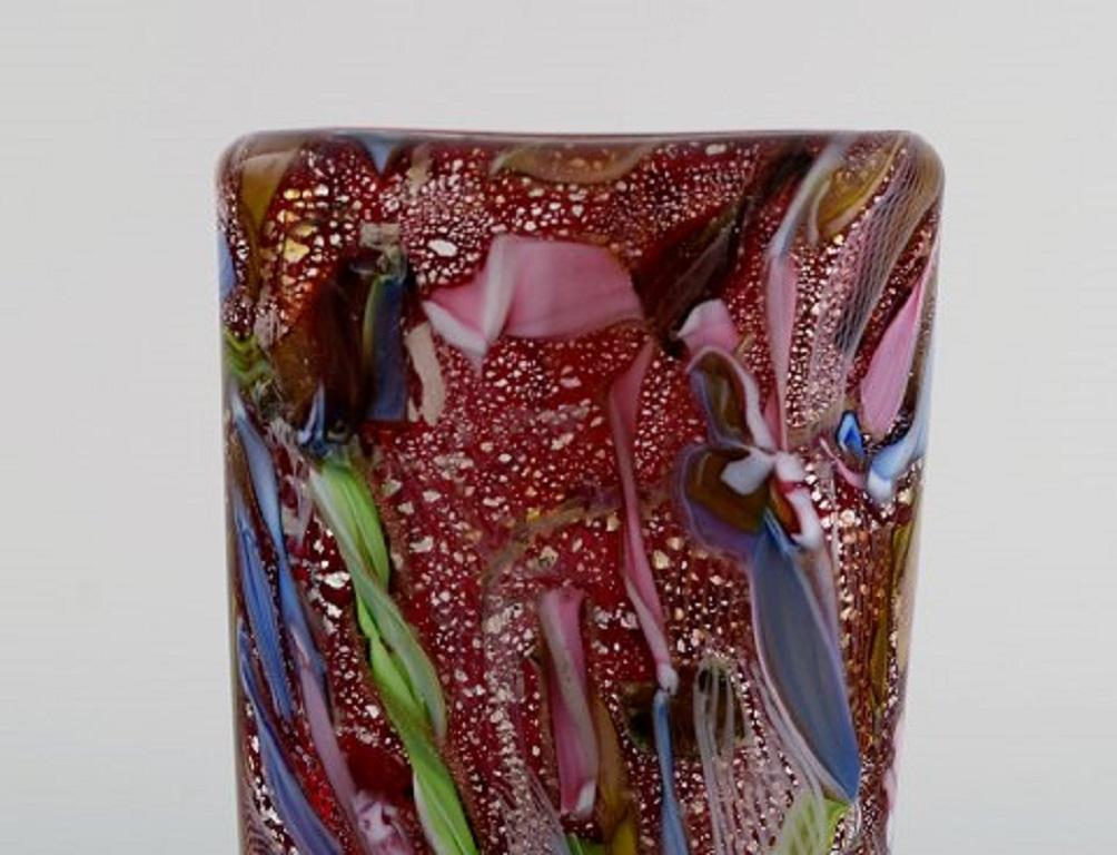 Murano Vase in Polychrome Mouth-Blown Art Glass, Italian Design, 1960s-19670s 1