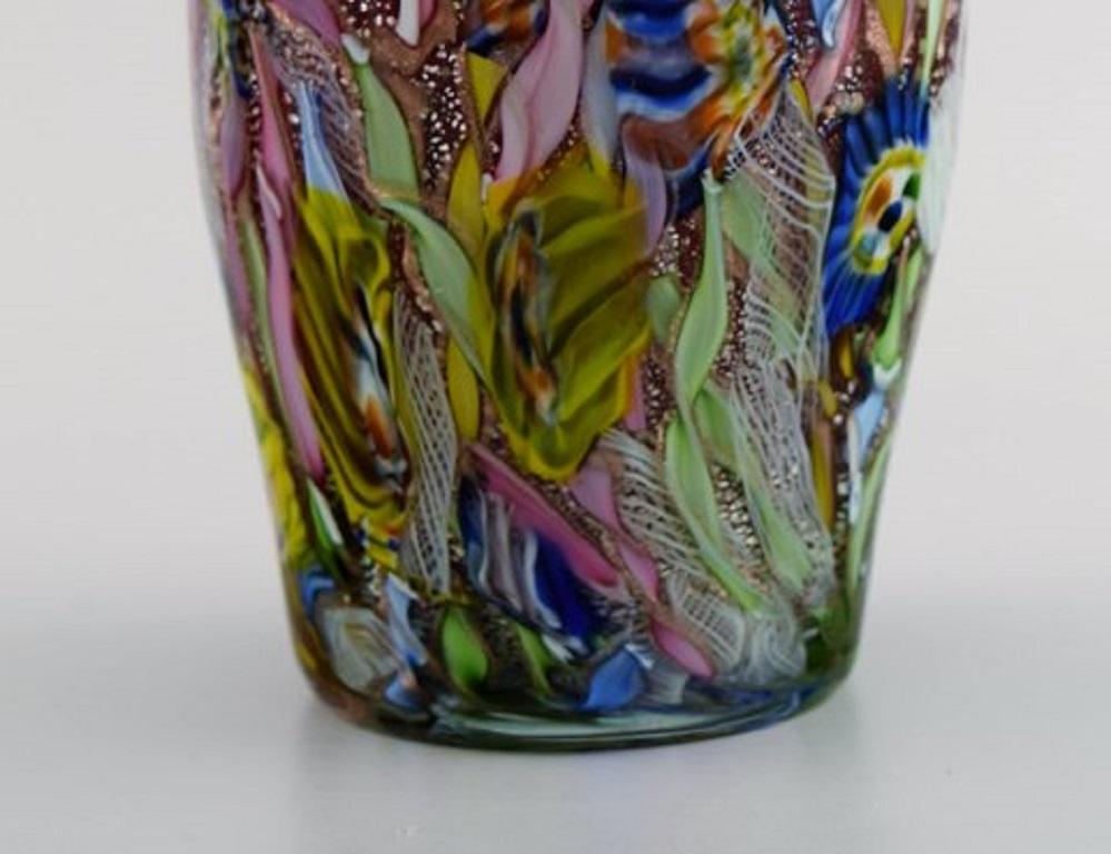 Murano Vase in Polychrome Mouth-Blown Art Glass, Italian Design, 1960s-1970s 1