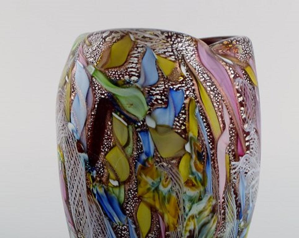 Murano Vase in Polychrome Mouth-Blown Art Glass, Italian Design, 1960s-1970s 2