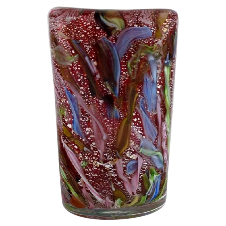 Murano Vase in Polychrome Mouth-Blown Art Glass, Italian Design, 1960s-19670s