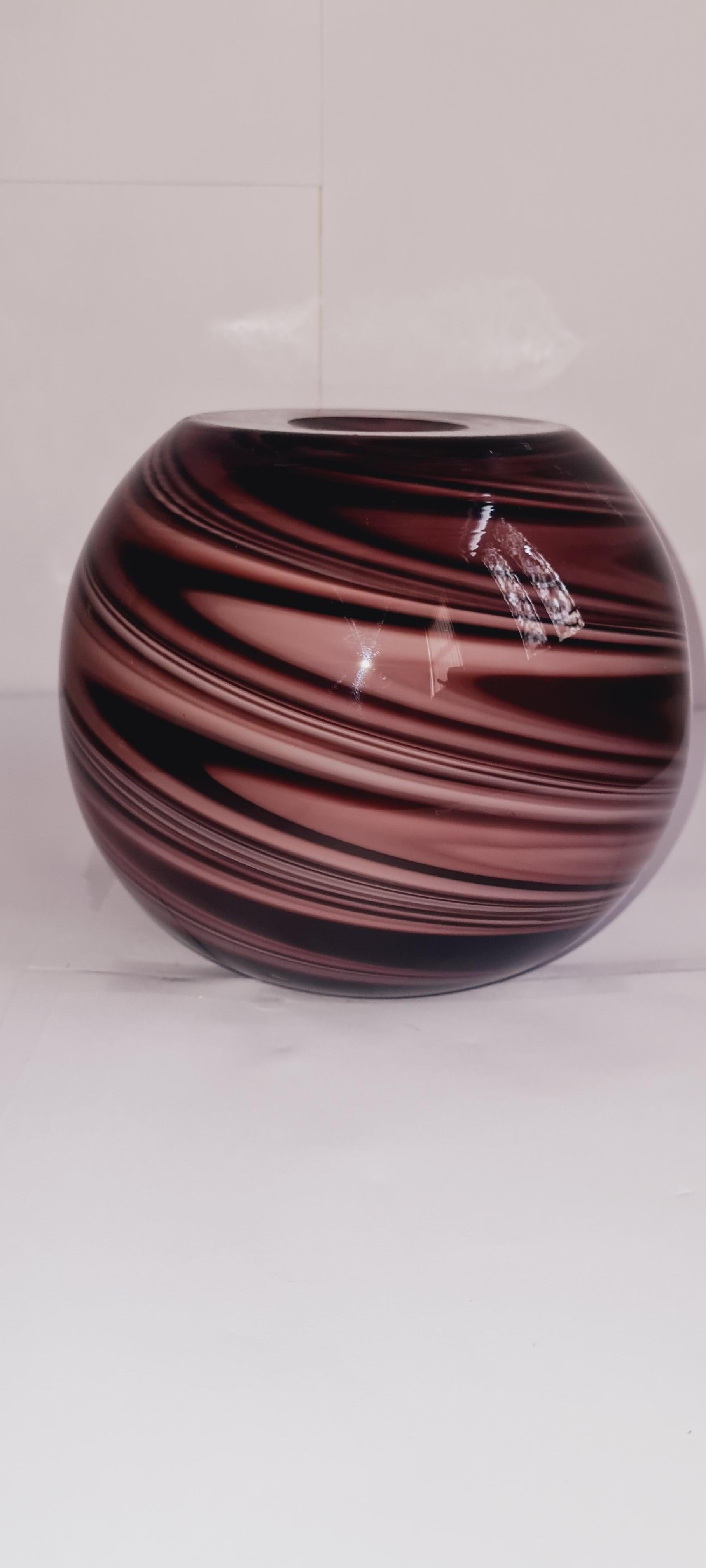 Italian Murano Orrizontali Glass Vase by Fulvio Bianconi