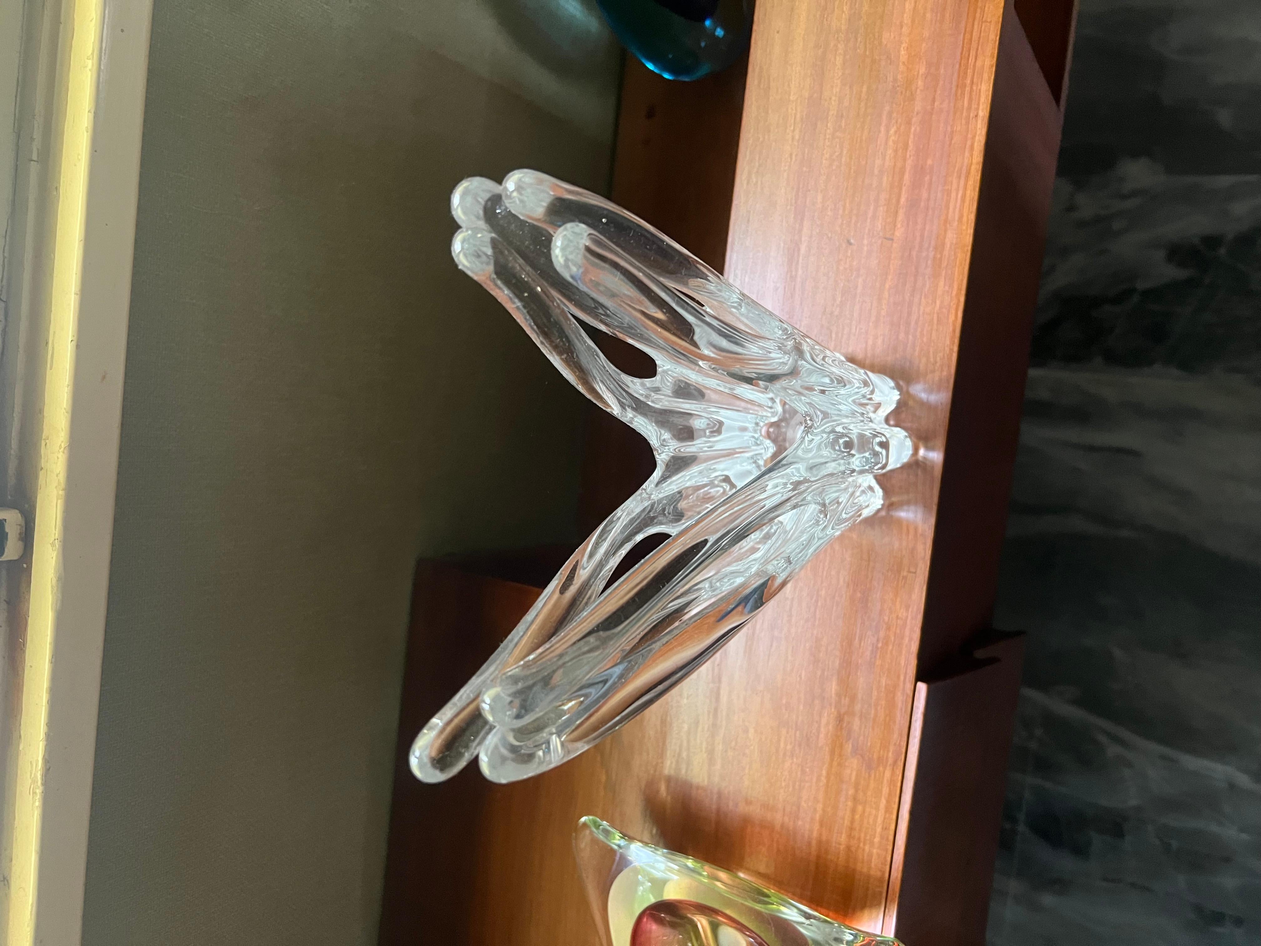 Vase de Murano - Sculpture en verre transparent soufflé à la main en vente 5