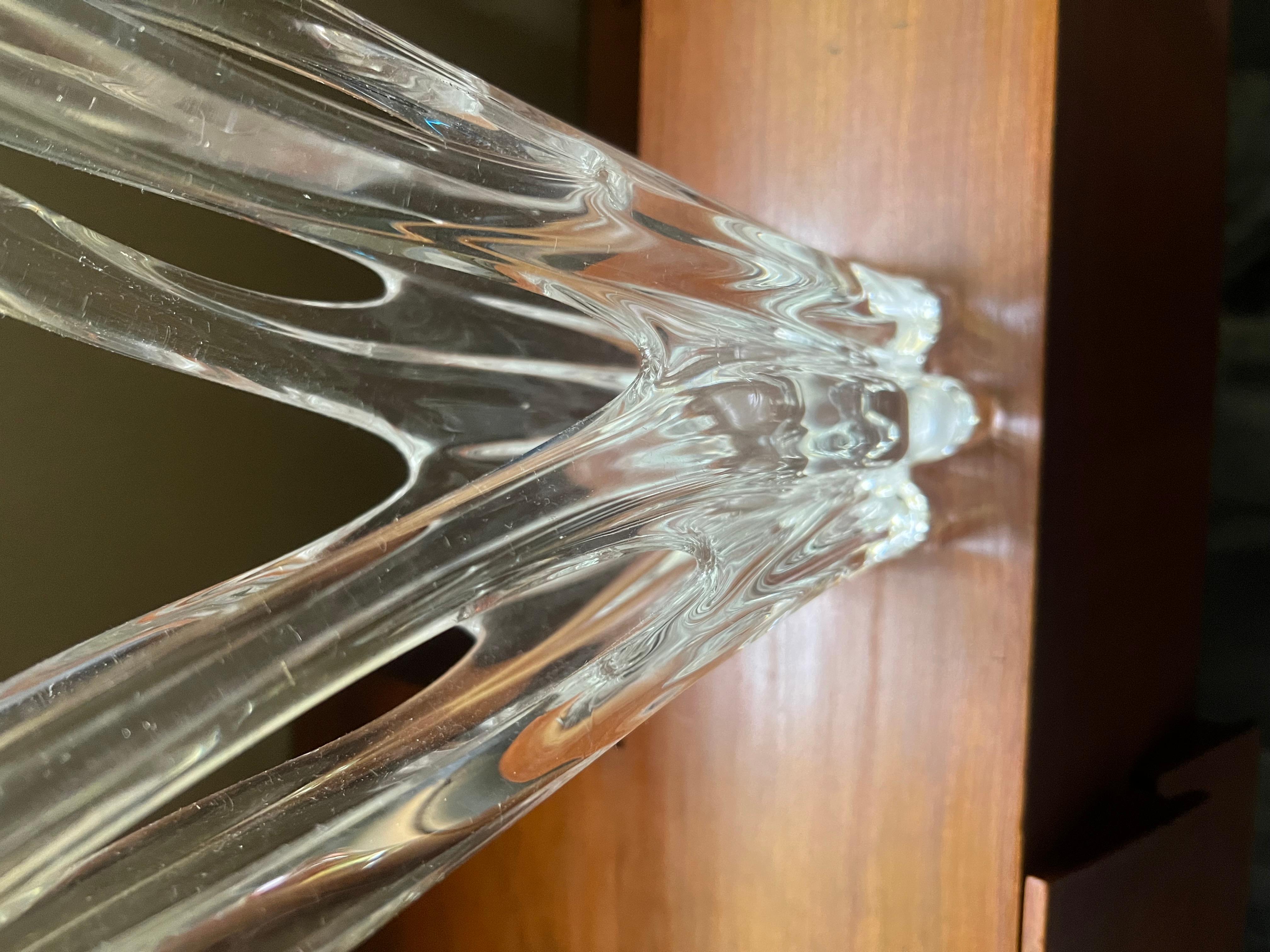 Vase de Murano - Sculpture en verre transparent soufflé à la main en vente 6