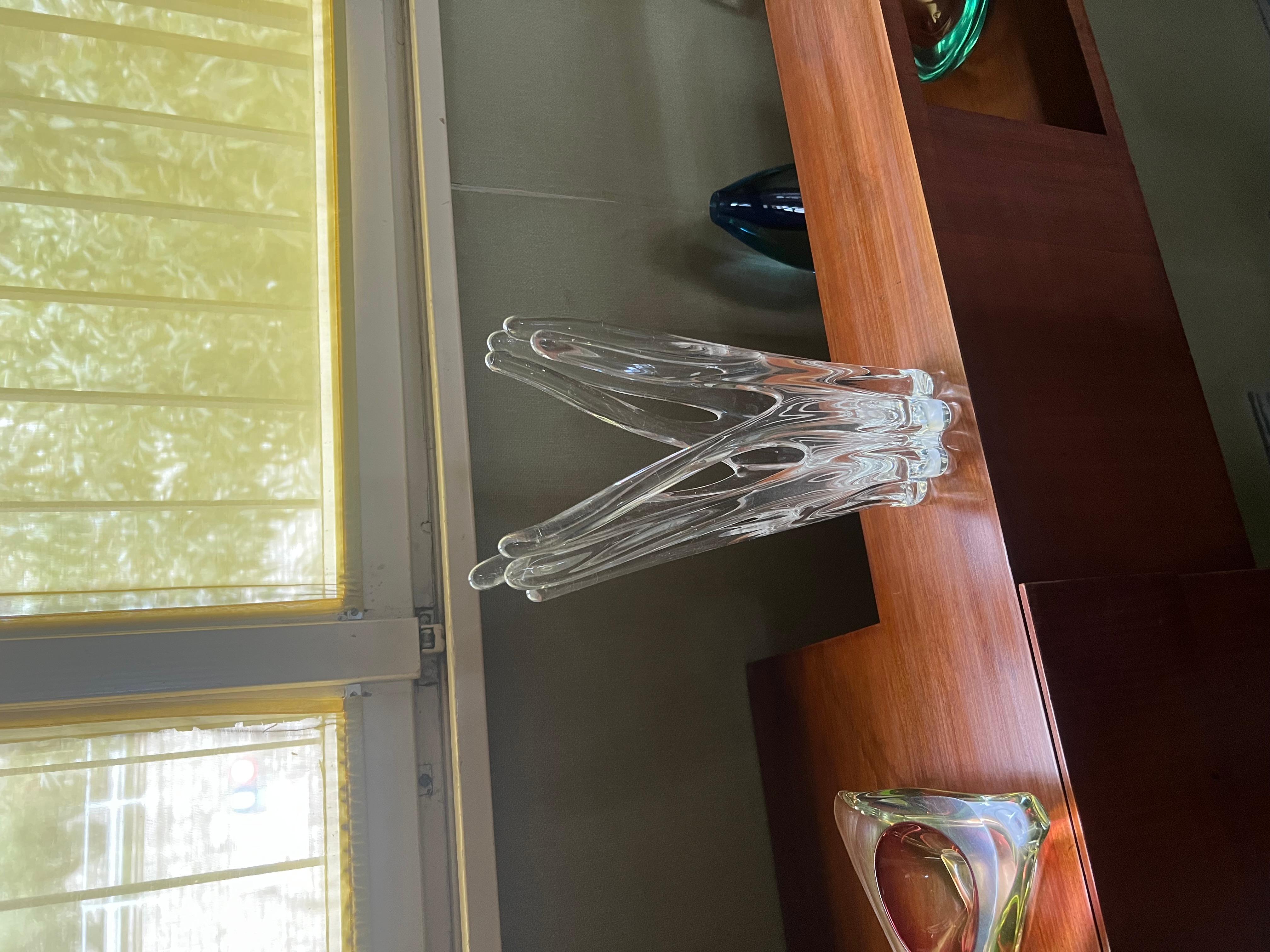Milieu du XXe siècle Vase de Murano - Sculpture en verre transparent soufflé à la main en vente