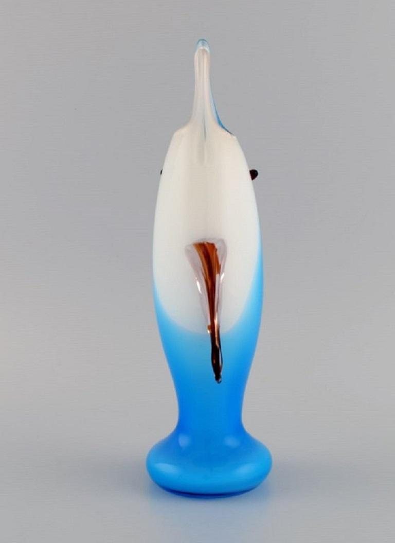 Murano Vase / Sculpture in Mouth-Blown Art Glass, Fish, Italian Design, 1960s In Excellent Condition For Sale In Copenhagen, DK