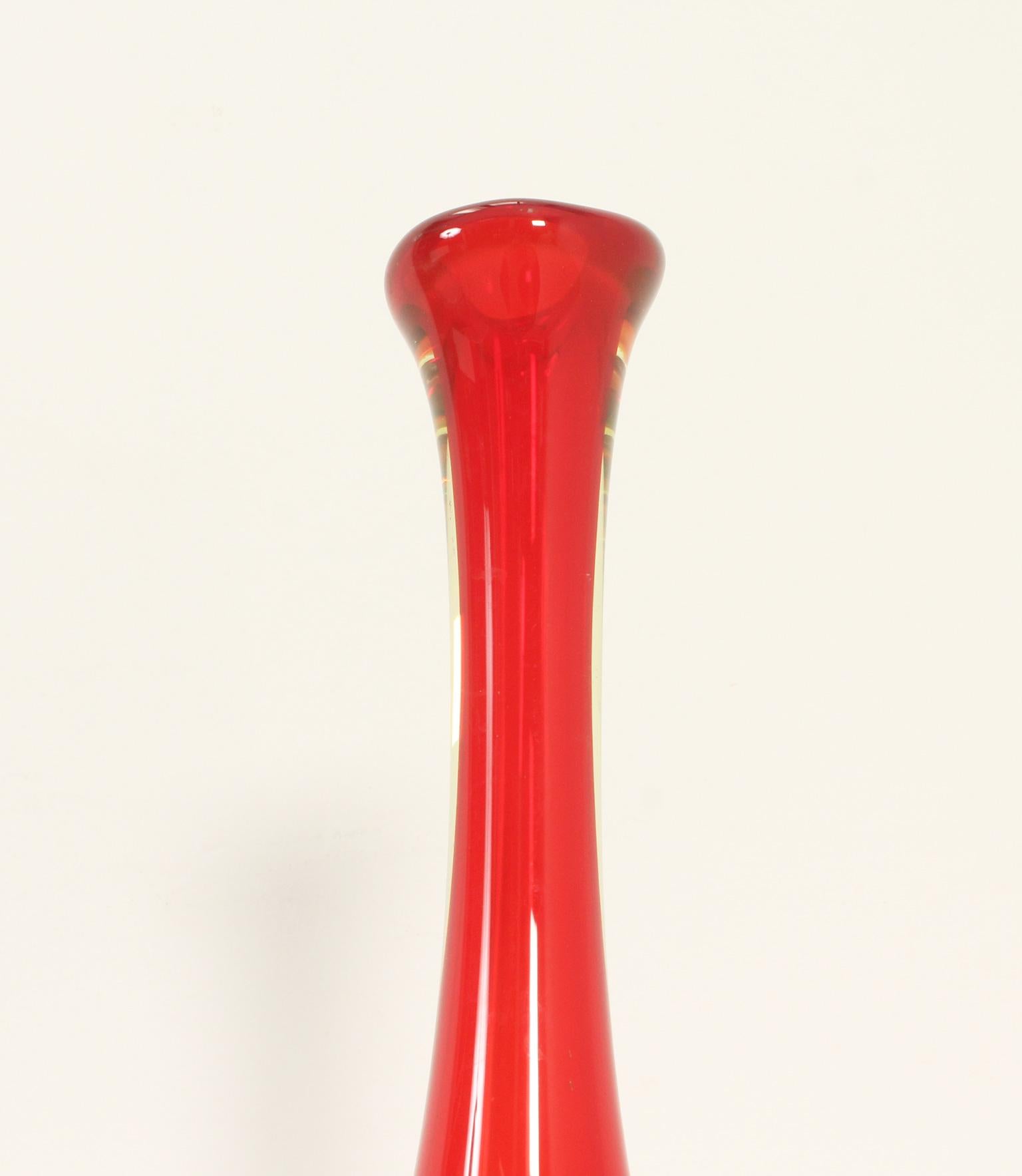 Murano Vase with Narrow Neck from 1960's, Italy For Sale 1