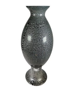 Murano Vase With Very Bright Silver Inclusions