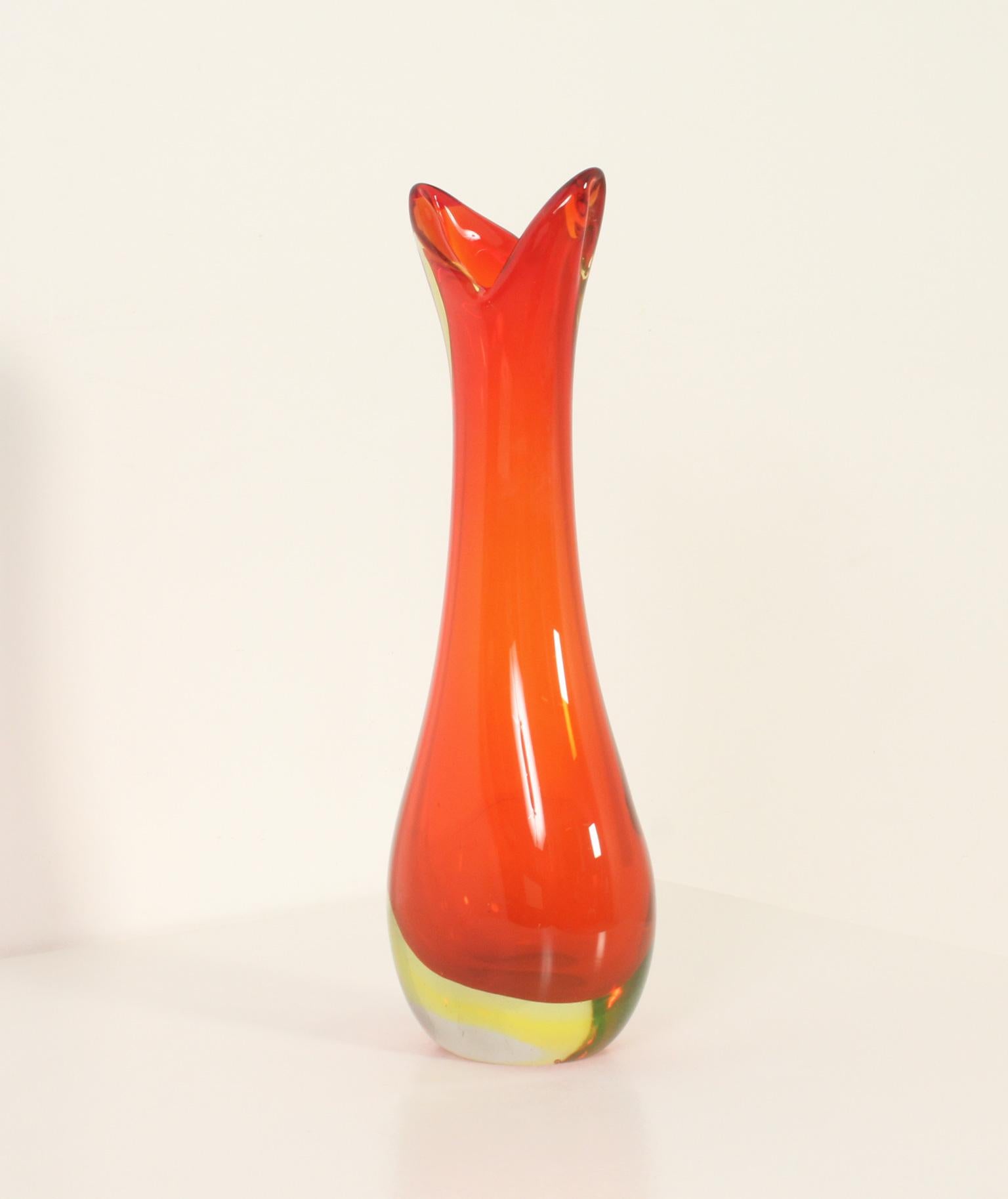 Mid-Century Modern Murano Vase with Wide Neck from 1960's, Italy For Sale