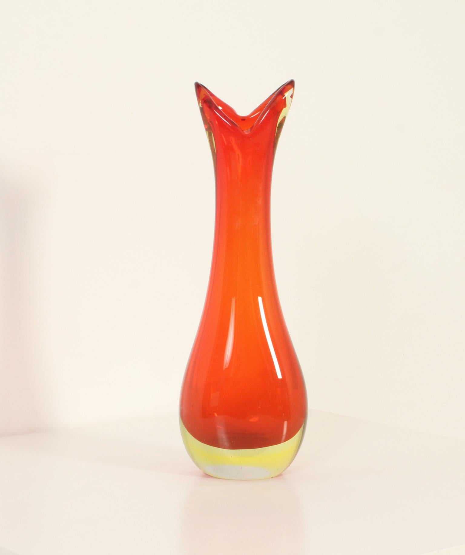 Italian Murano Vase with Wide Neck from 1960's, Italy For Sale