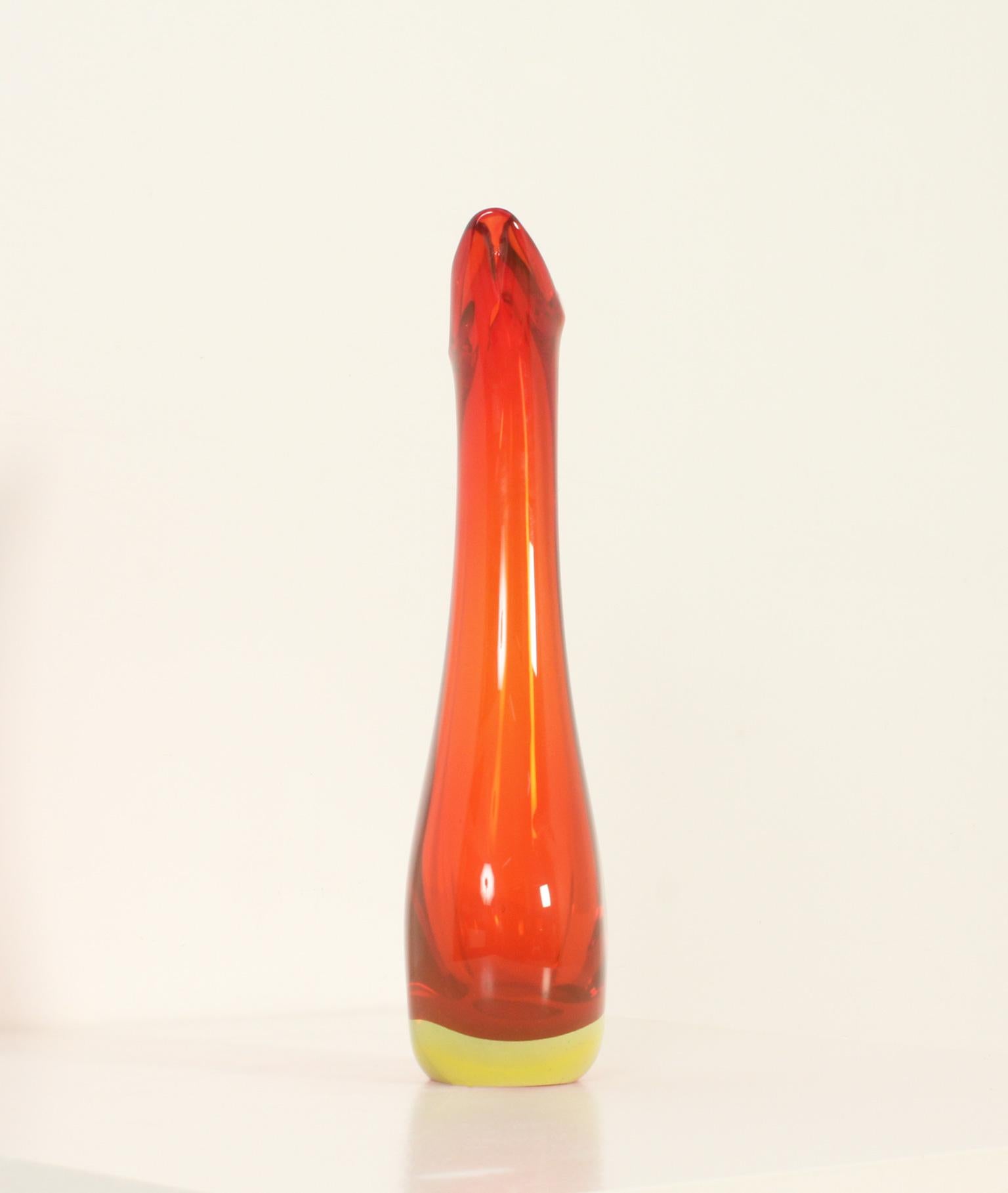 Murano Vase with Wide Neck from 1960's, Italy In Good Condition For Sale In Barcelona, ES
