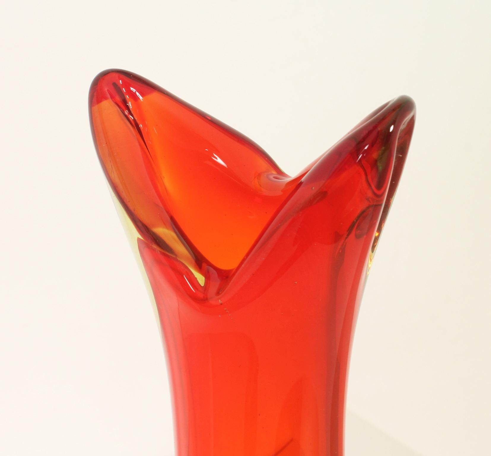 Mid-20th Century Murano Vase with Wide Neck from 1960's, Italy For Sale