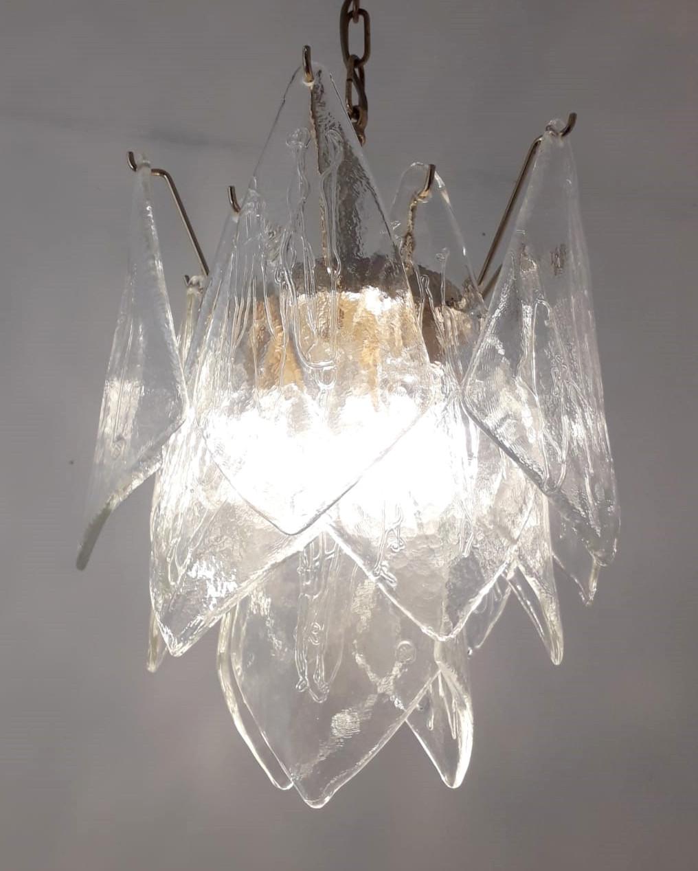 Vintage Italian chandelier with elegant clear 