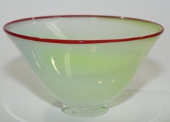 Murano Venetian Art Glass Jade Footed Bowl