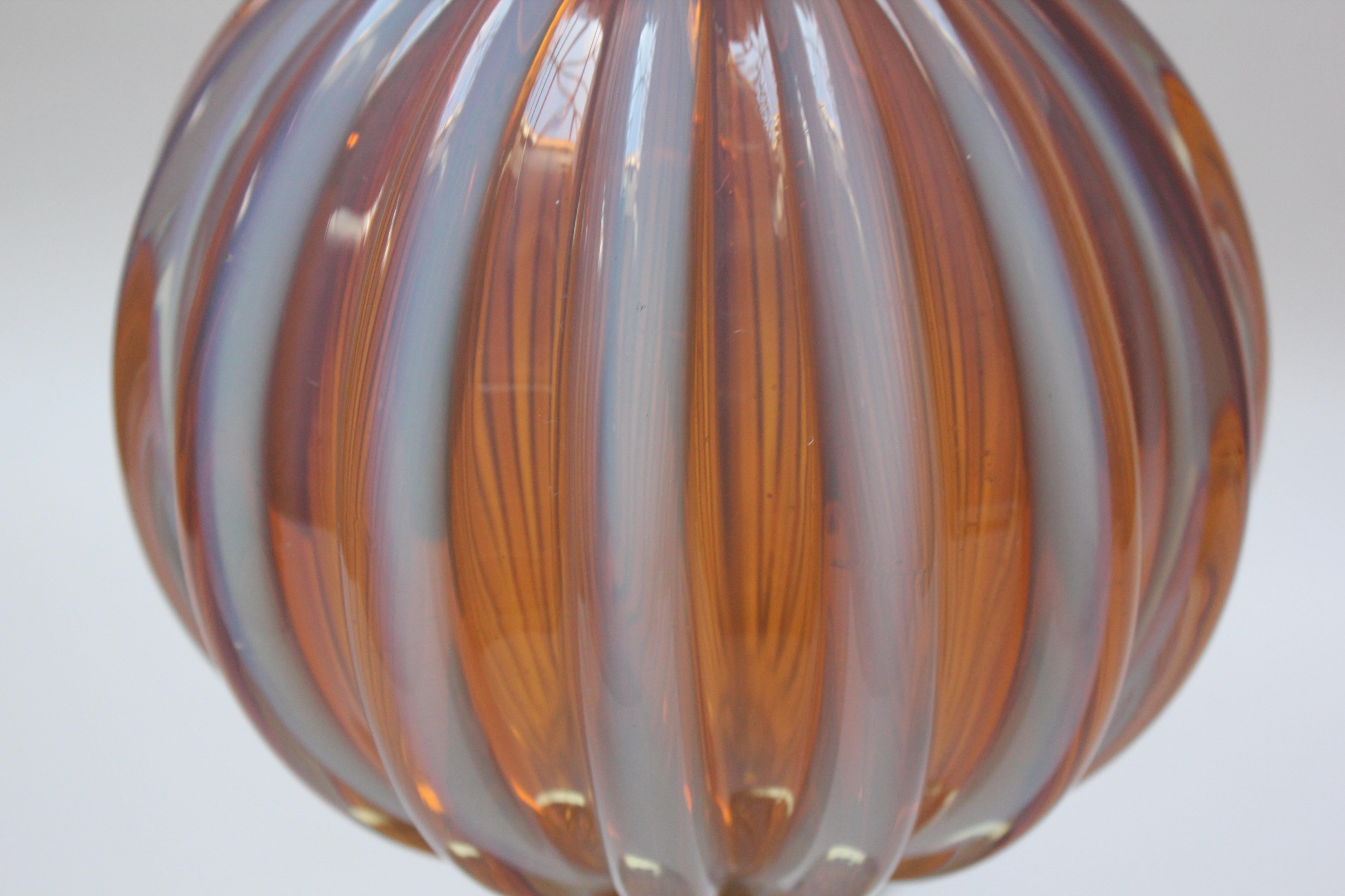 Murano Venetian Baluster Blown Translucent Glass Table Lamp For Sale 3
