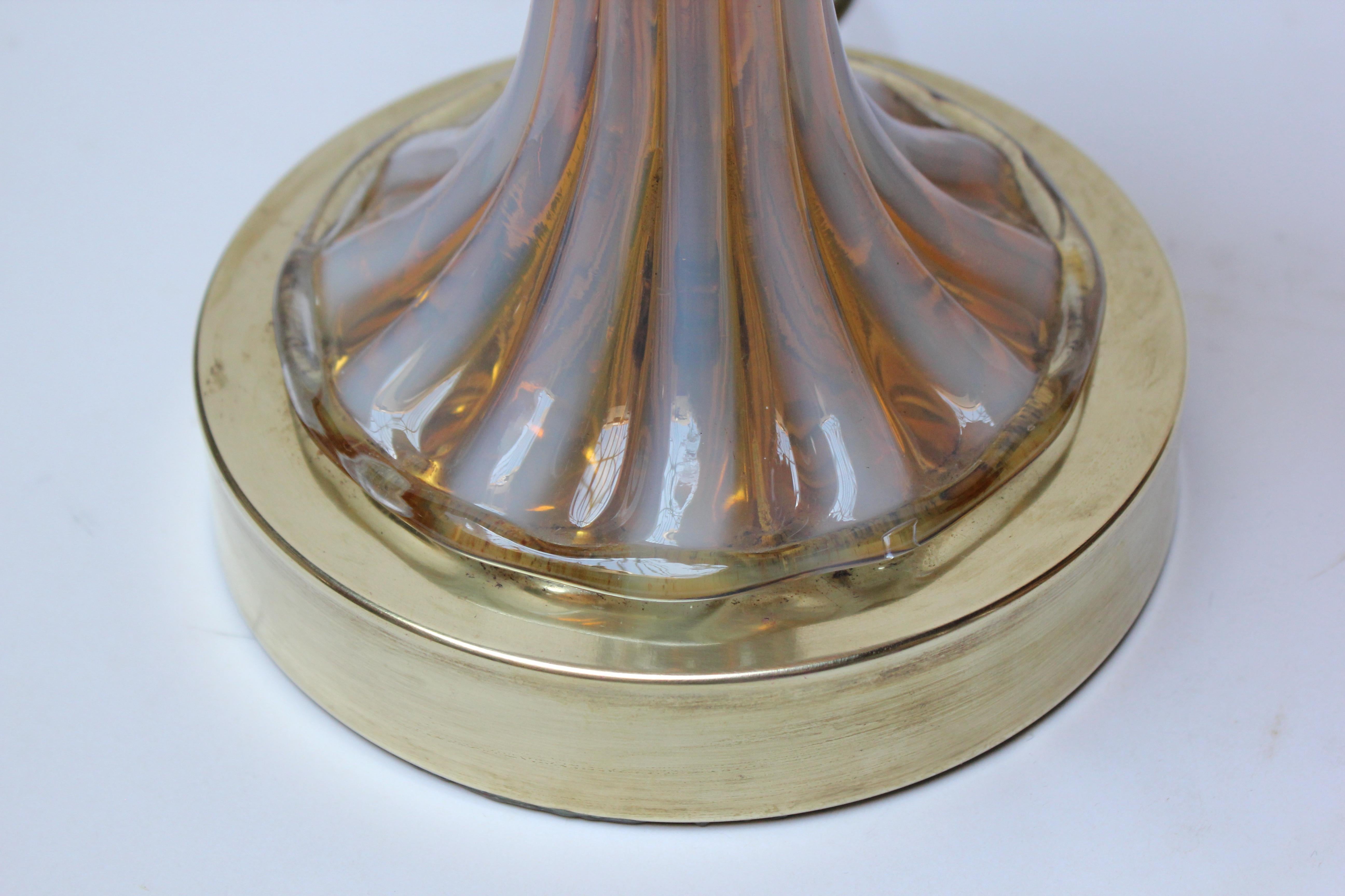 Murano Venetian Baluster Blown Translucent Glass Table Lamp For Sale 4
