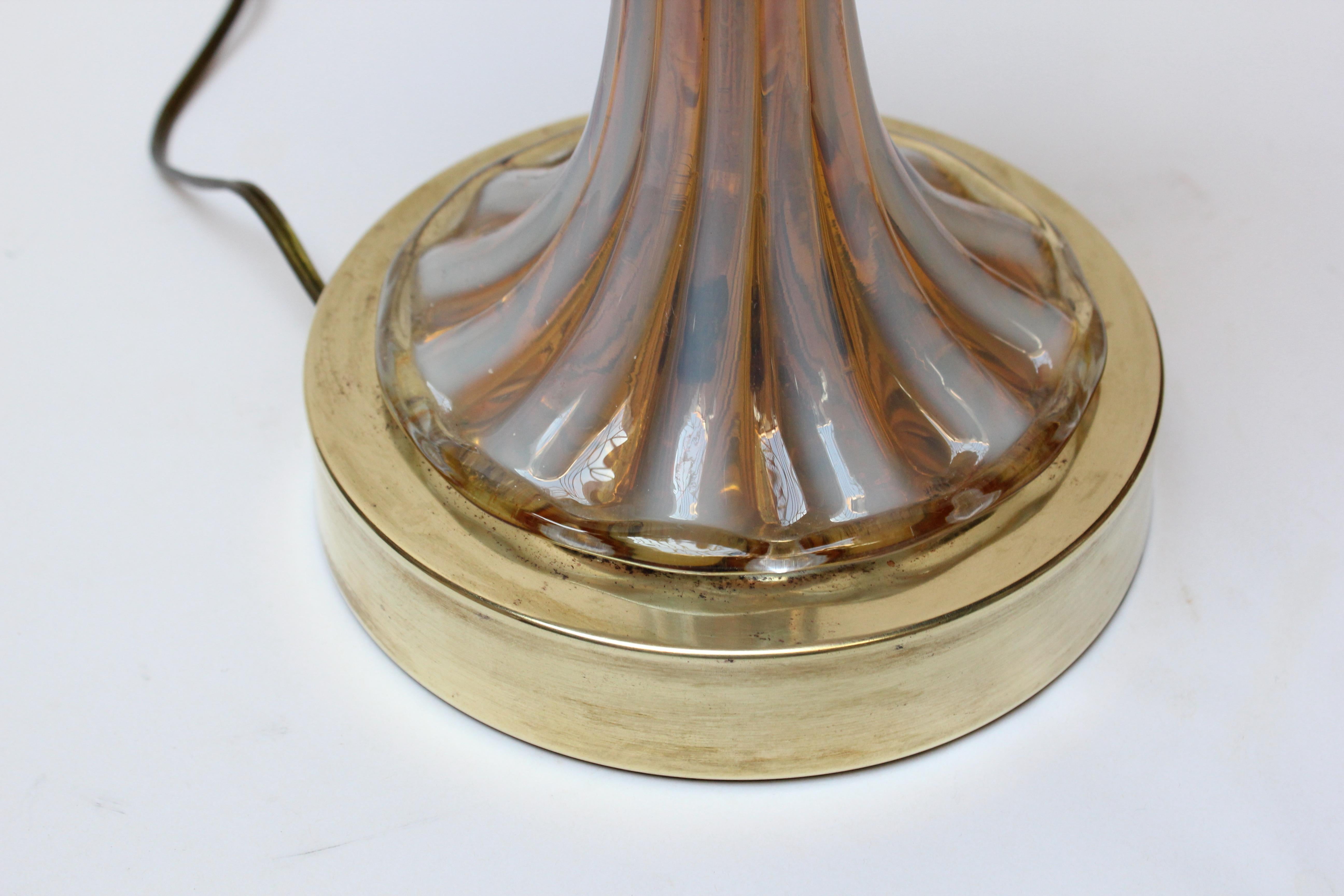 Murano Venetian Baluster Blown Translucent Glass Table Lamp For Sale 5