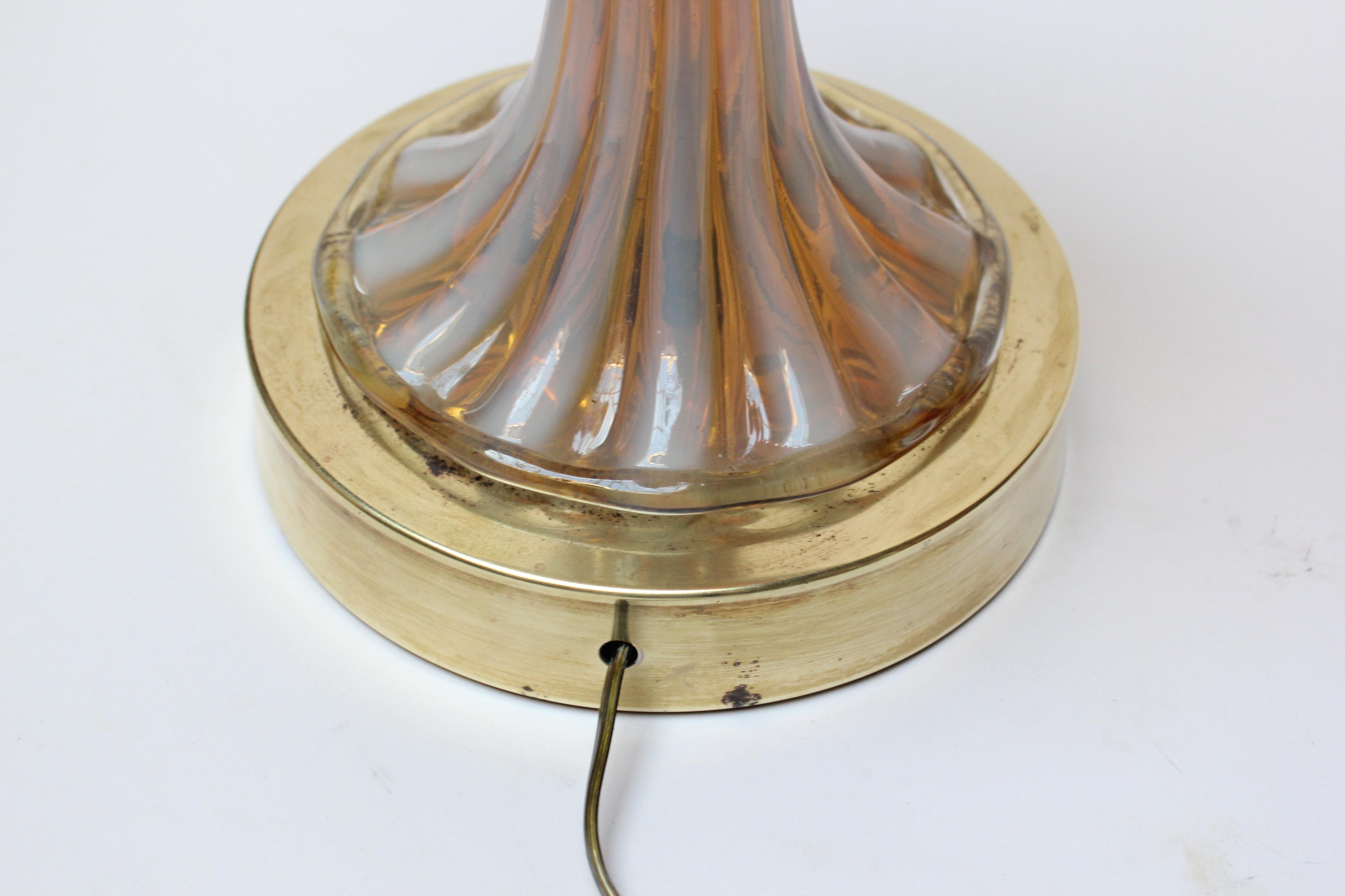Murano Venetian Baluster Blown Translucent Glass Table Lamp For Sale 6