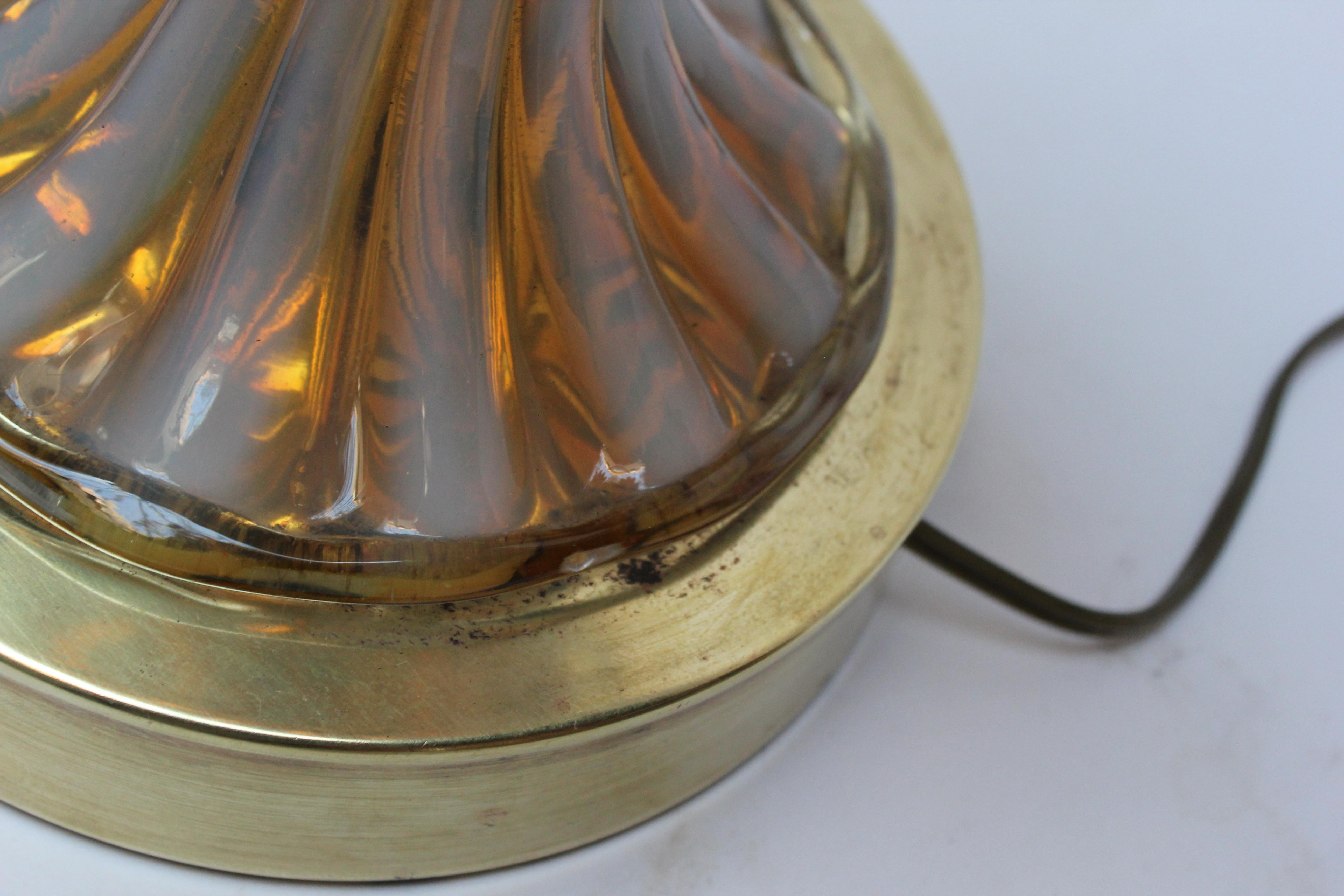 Murano Venetian Baluster Blown Translucent Glass Table Lamp For Sale 7