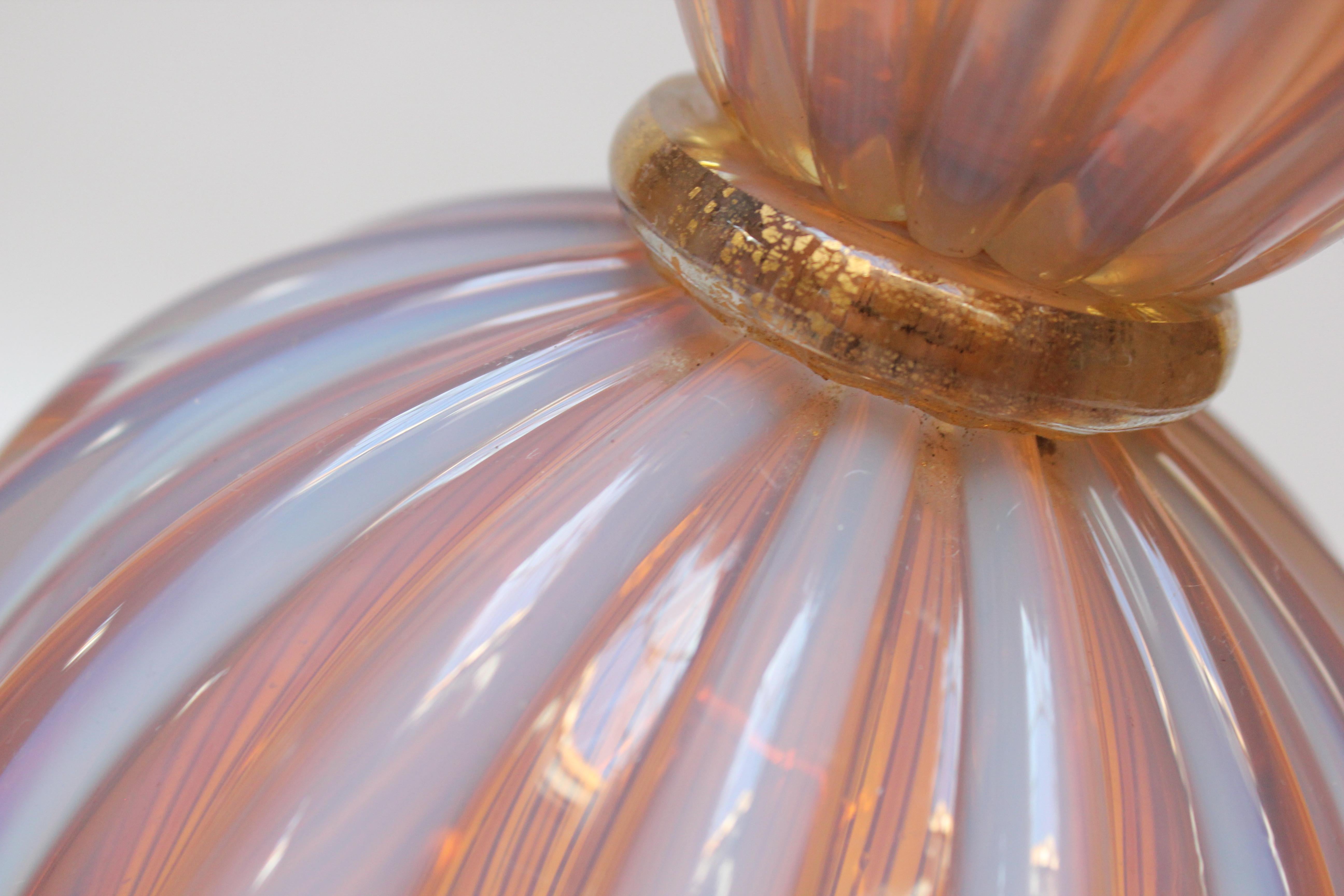 Murano Venetian Baluster Blown Translucent Glass Table Lamp For Sale 1