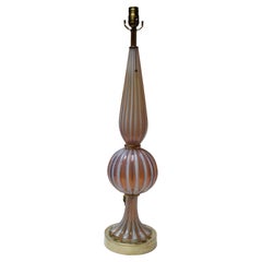 Murano Venetian Baluster Blown Translucent Glass Table Lamp
