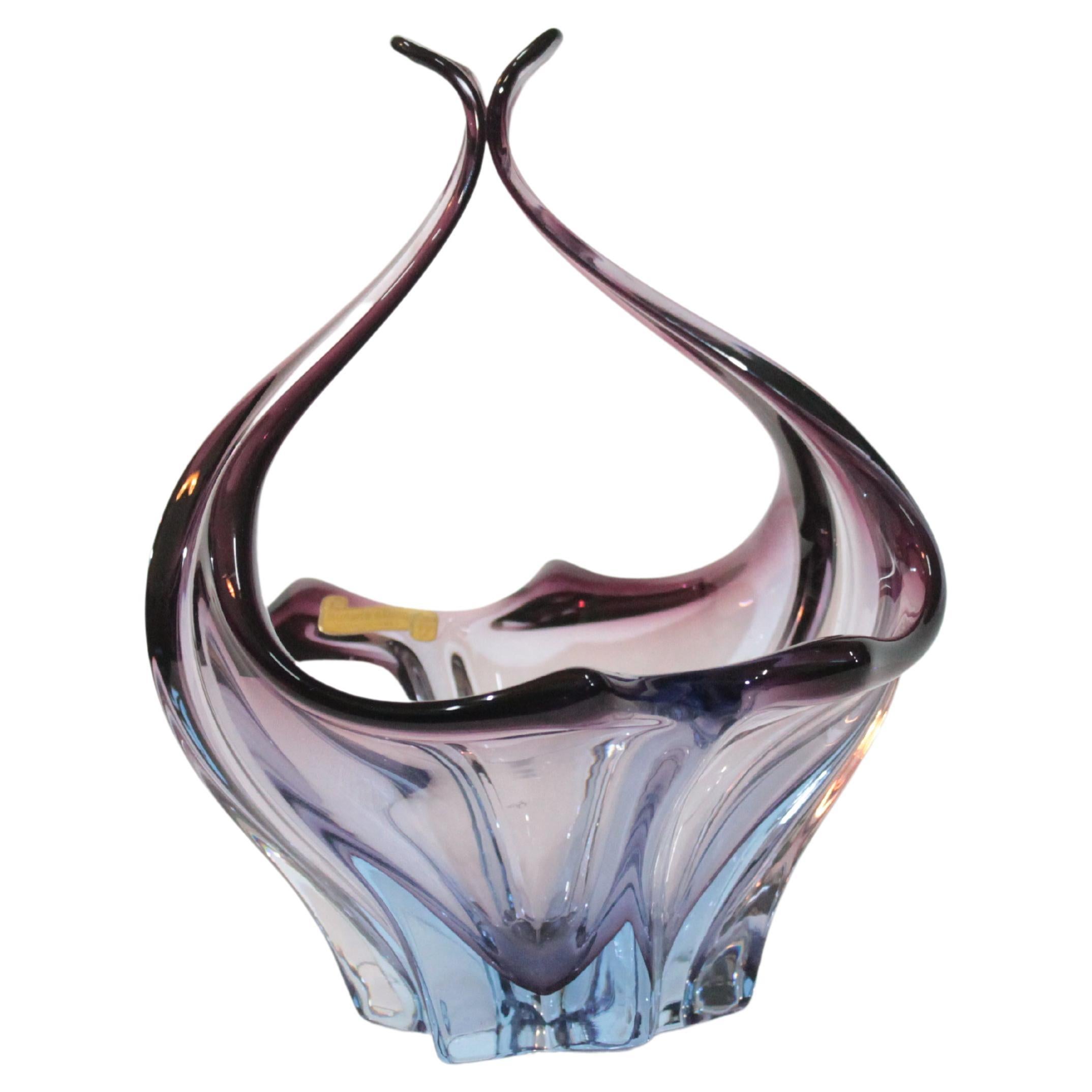 Murano Glass Candy Stripe Vase For Sale at 1stDibs